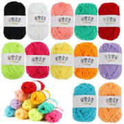 fogman yarn knitting thick acrylic yarn colorful 1 ball 10g 12 colors set