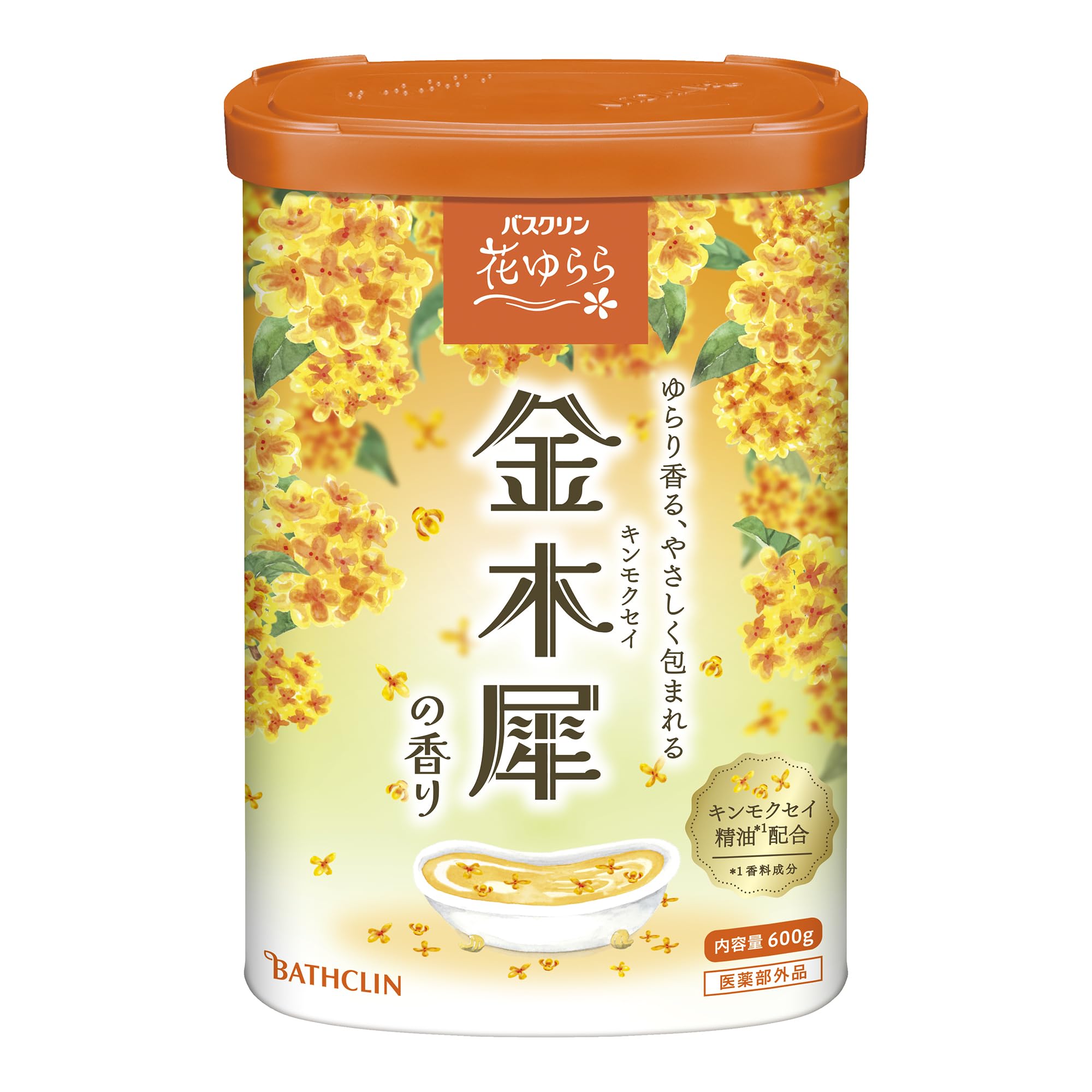 Bathclin [Medicated bath salts] Hana Yurara Osmanthus scent powder bath salts 600g (approximately 20 servings)