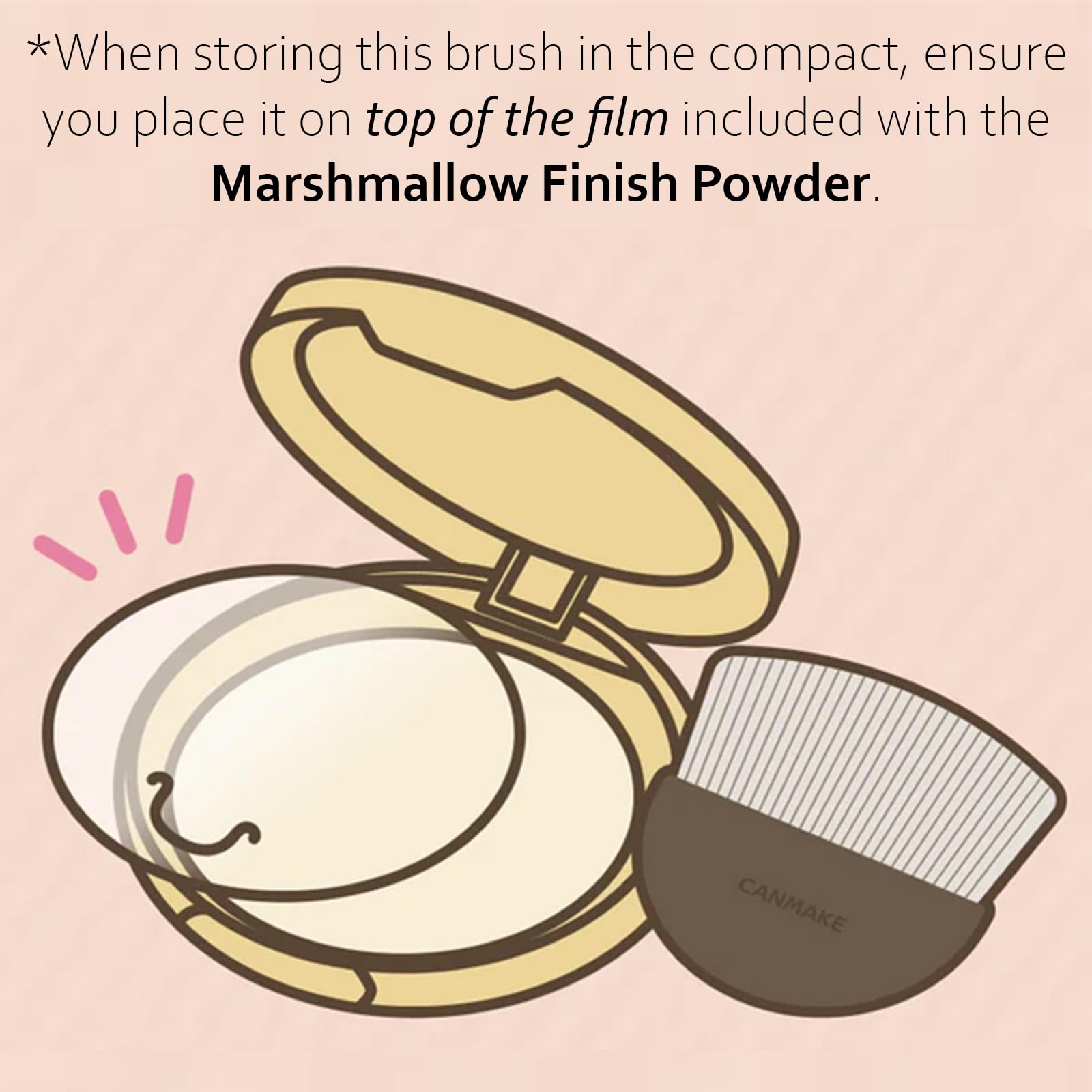 Canmake Marshmallow Finish Powder Brush Round Brush Matte Skin Finish Brown 1 piece (x 1)