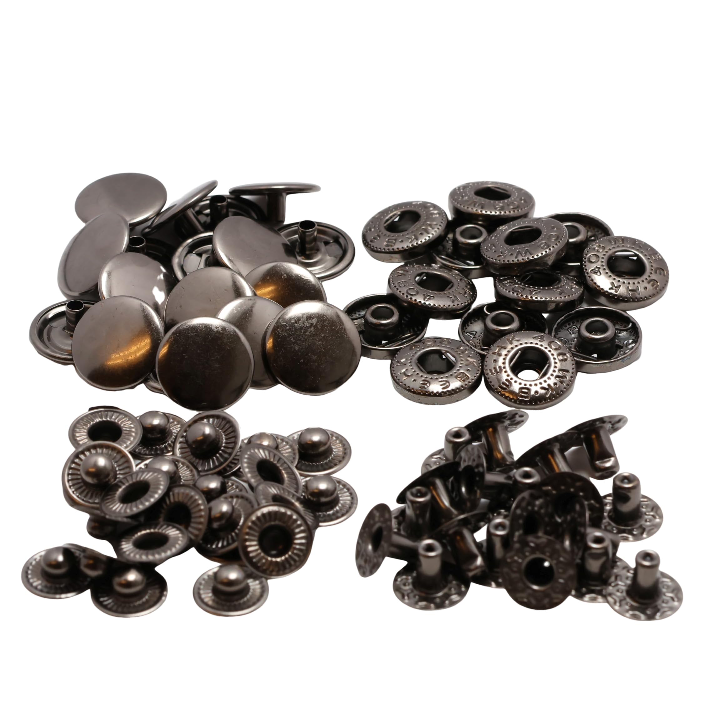 KUKU Kobo Spring Hook Hook Button Leather Craft Handmade Set of 50 (15mm, Black)