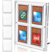 [High-quality specifications with a thickness of 1.8 cm] Acrylic Honpo Screw Down UV Protection Magnetic Loader Display Case with Stand Card Case Compatible with Trading Cards (Clear, for 4 Cards)