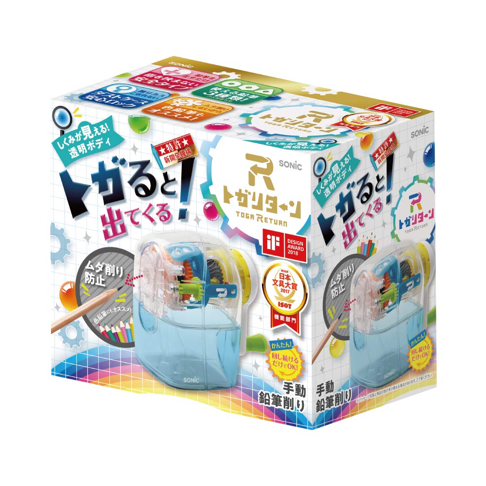 소닉 (Sonic) 연필 깎기 토가 리턴 수동 투명 EK-4297-T