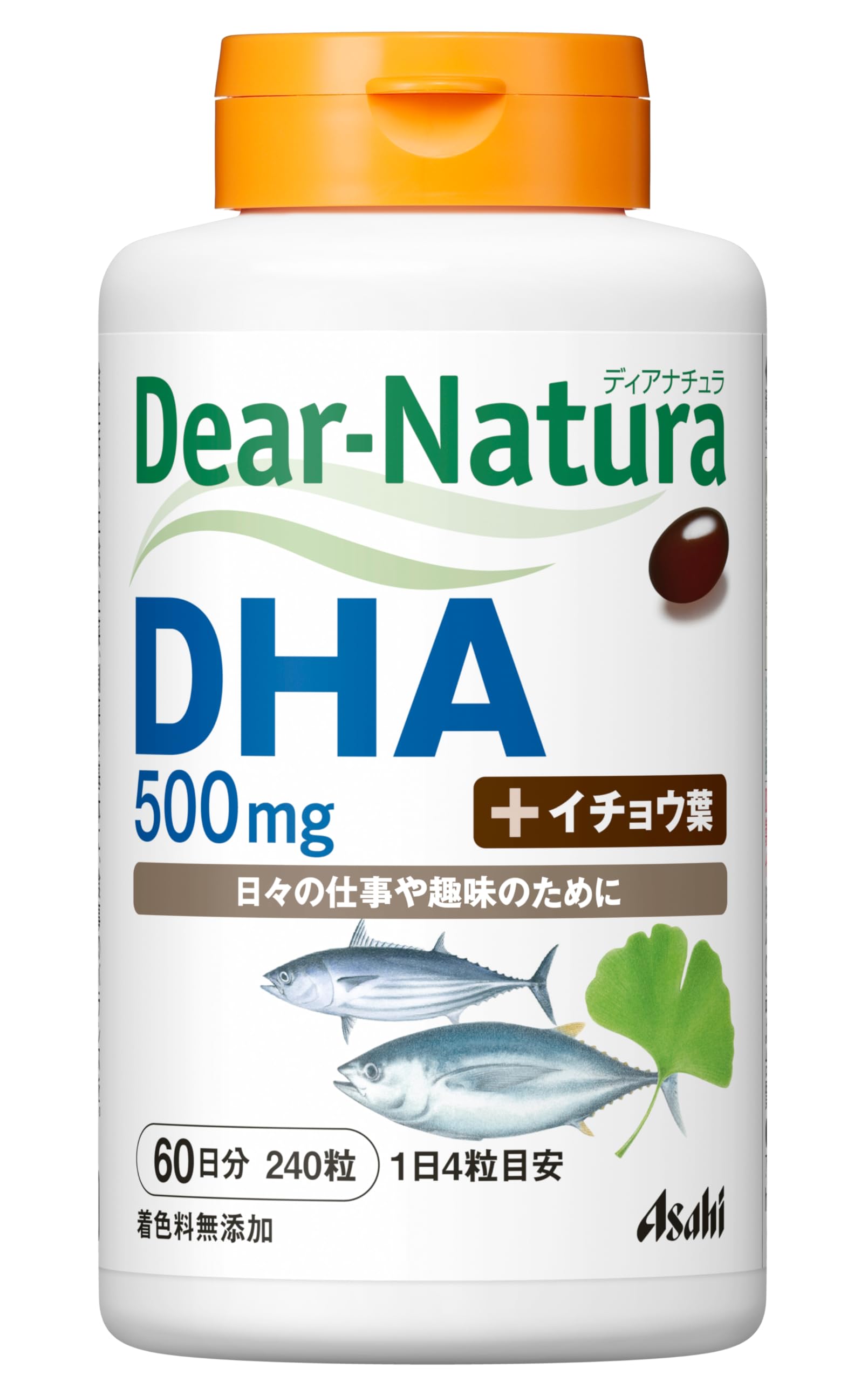 디아나츄라 DHA with 은행나무잎 240알 (60일분) 아사히 사프리 Dear-Natura 국내 공장에서 생산