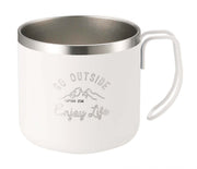 CAPTAIN STAG Mug Cup Double Stainless Steel Vacuum Insulated Heat/Cold 350ml White Monte UE-3430
