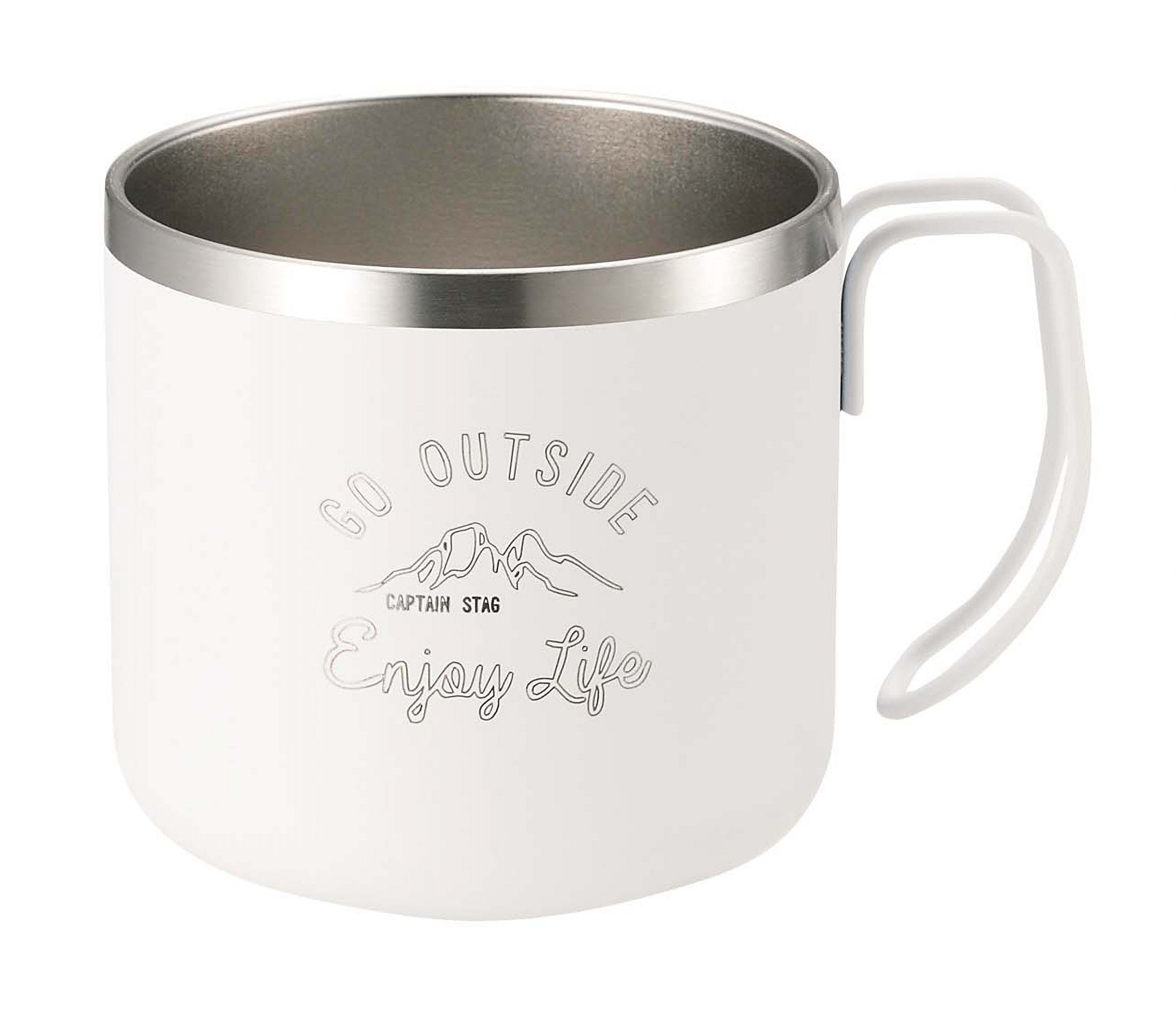 CAPTAIN STAG Mug Cup Double Stainless Steel Vacuum Insulated Heat/Cold 350ml White Monte UE-3430