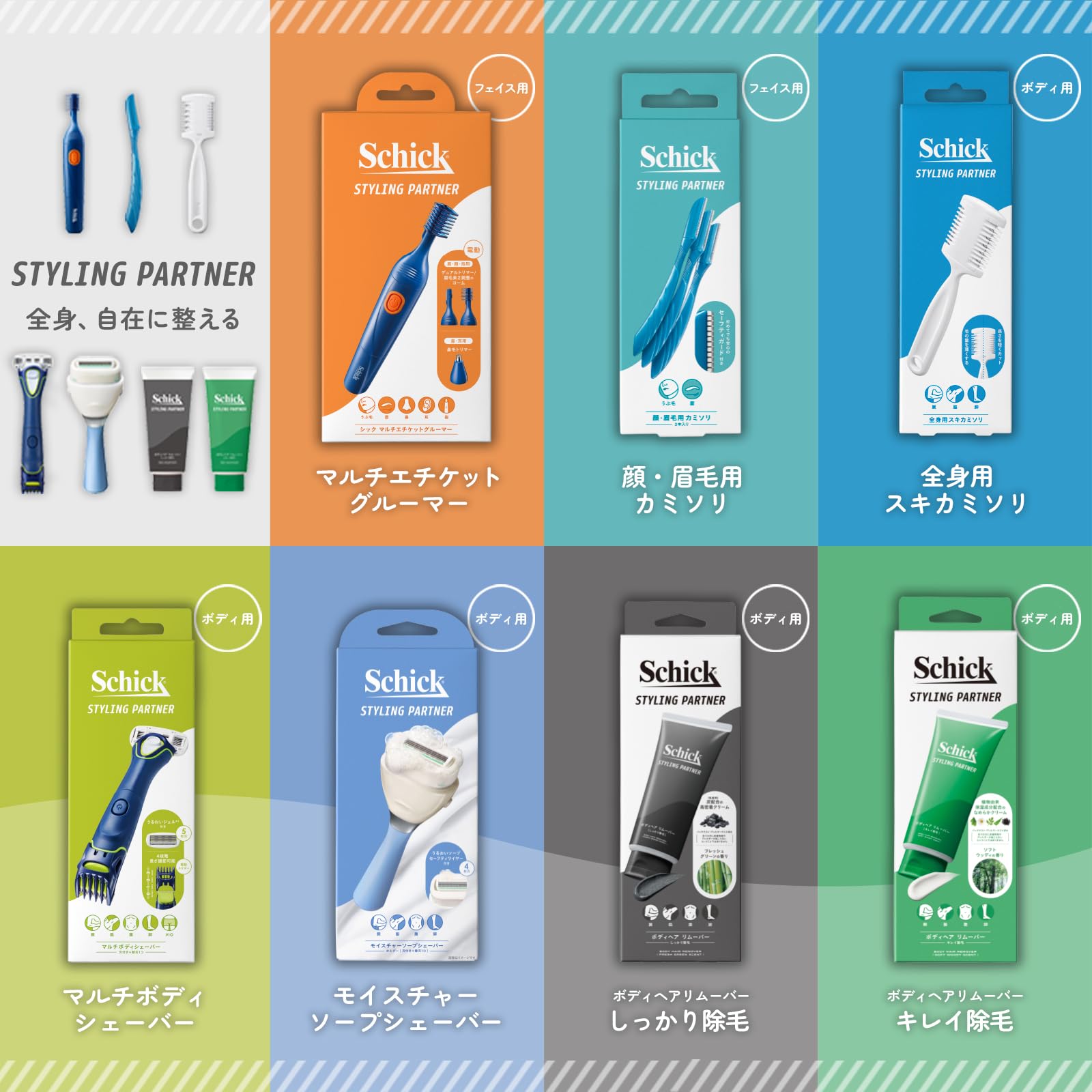 Schick Styling Partner Multi Etiquette Groomer Navy Nose Hair Ear Hair Eyebrow Cutter Men's