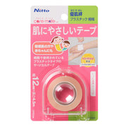 Nitoms caremate Skin-friendly plastic tape with case, rash-resistant bandage, gauze, fixed, non-woven fabric, width 12mm x length 4.5m, transparent N1350