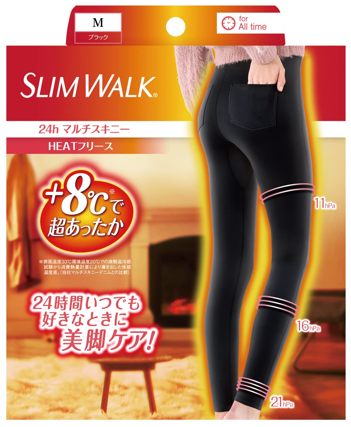 Quần Legging Slim Walk Compression 24h Multi Skinny Heat Fleece Black M Compression Legging Nữ Ấm Áp