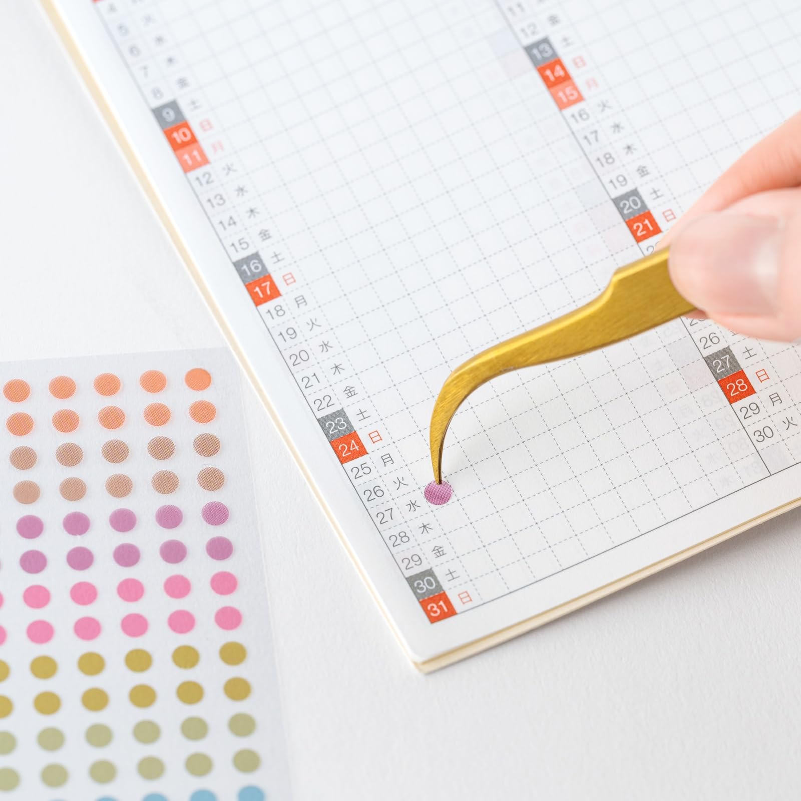 Hobonichi Techo TSUKI no IRO/See-through round sticker (6mm) Notebook accessories