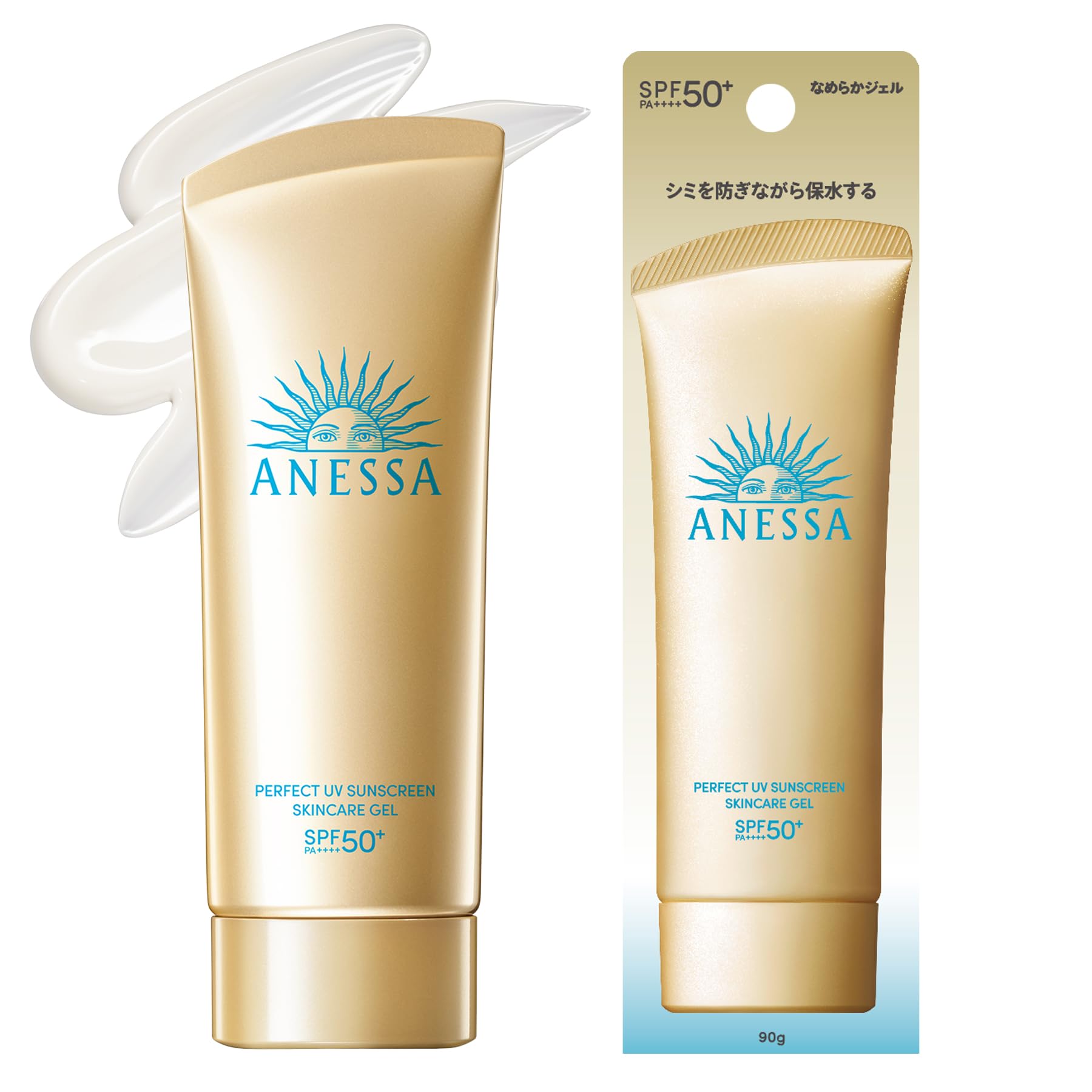 아네사 (ANESSA) 퍼펙트 UV 스킨 케어 젤 NA 90g SPF50+ PA++++ 자외선 차단제 얼굴・몸용 화장 기초