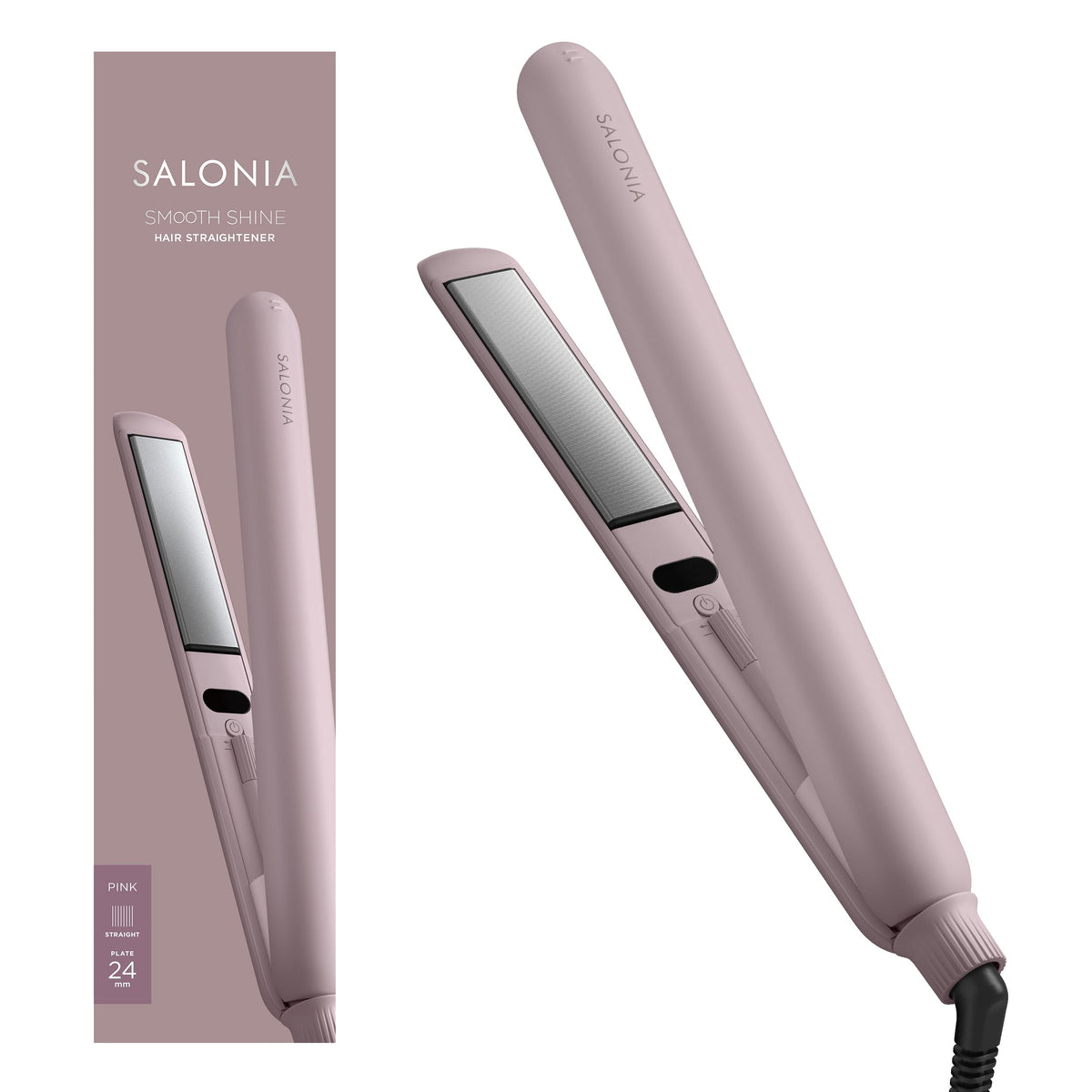 SALONIA Smooth Shine Straight Iron Hair Iron 24mm SAL23105PK Hồng