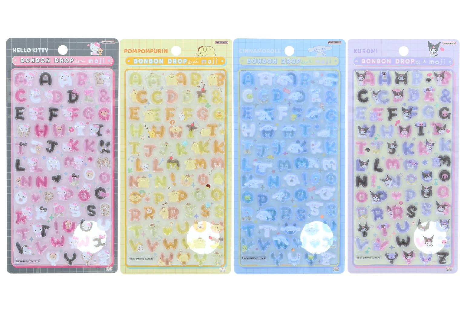 선스타 문구(Sun-Star Stationery) 봉봉 드롭 씰 산리오 모지【4개 세트】