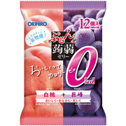 Orihiro Plandue Purunto Konjac Jelly Pouch Zero Calorie White Peach + Kyoho 12 miếng x 6 túi