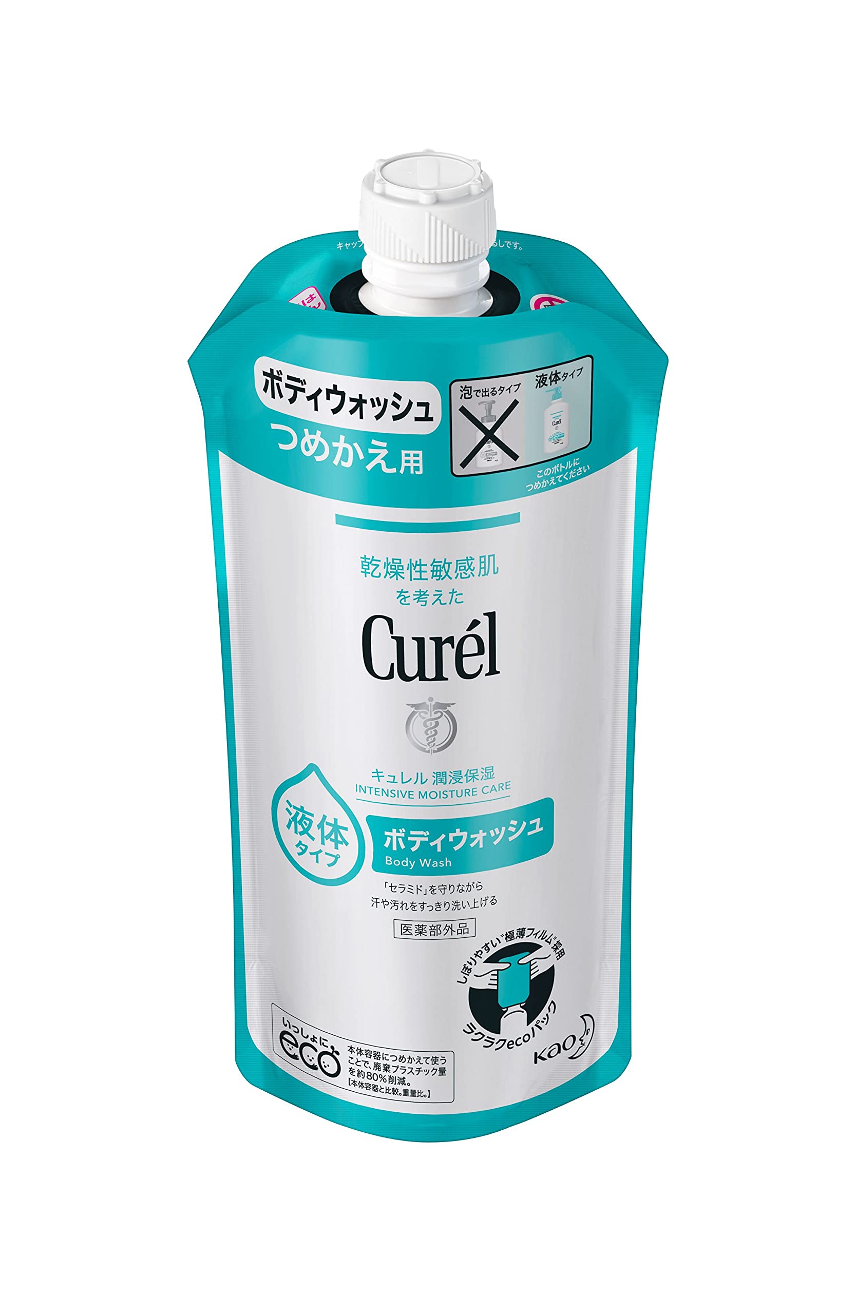 Curel Body Wash Refill 340ml (Can also be used for babies) Weakly acidic, fragrance-free, color-free body soap