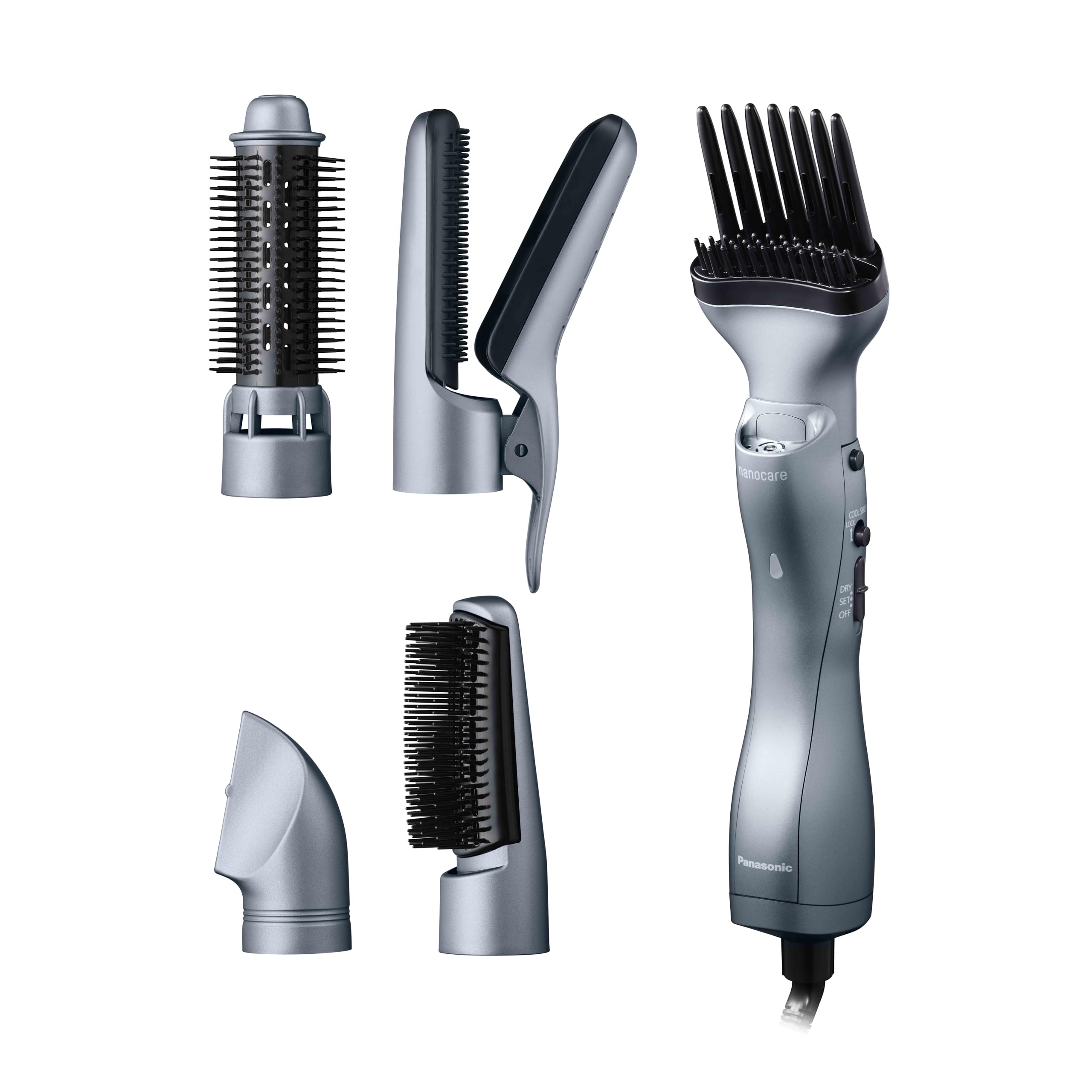 Máy tạo kiểu tóc Panasonic Air Styler nanocare Kuru Kuru Máy sấy Nano Care Nanoe Noble Grey EH-KN9K-H