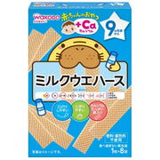 【와코도】 아기 간식+Ca 칼슘 밀크 웨하스 6개 [9개월경부터] 부드럽게 하기 쉬운 설계