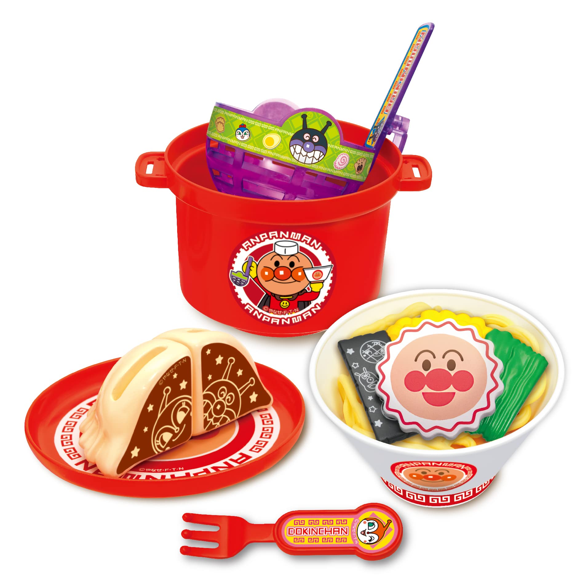 Joy Palette (JOYPALETTE) Anpanman Chachacha with hot water drainer! Anpanman Ramen Set