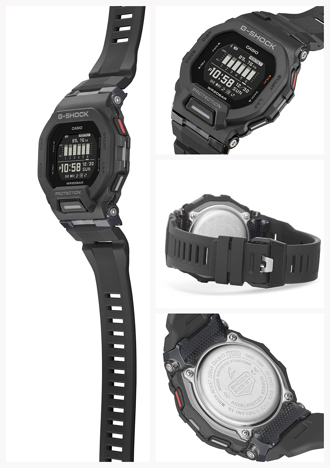 [Casio] G-Shock Watch [Domestic Genuine Product] Equipped with G-SQUAD Bluetooth GBD-200-1JF Men's Black