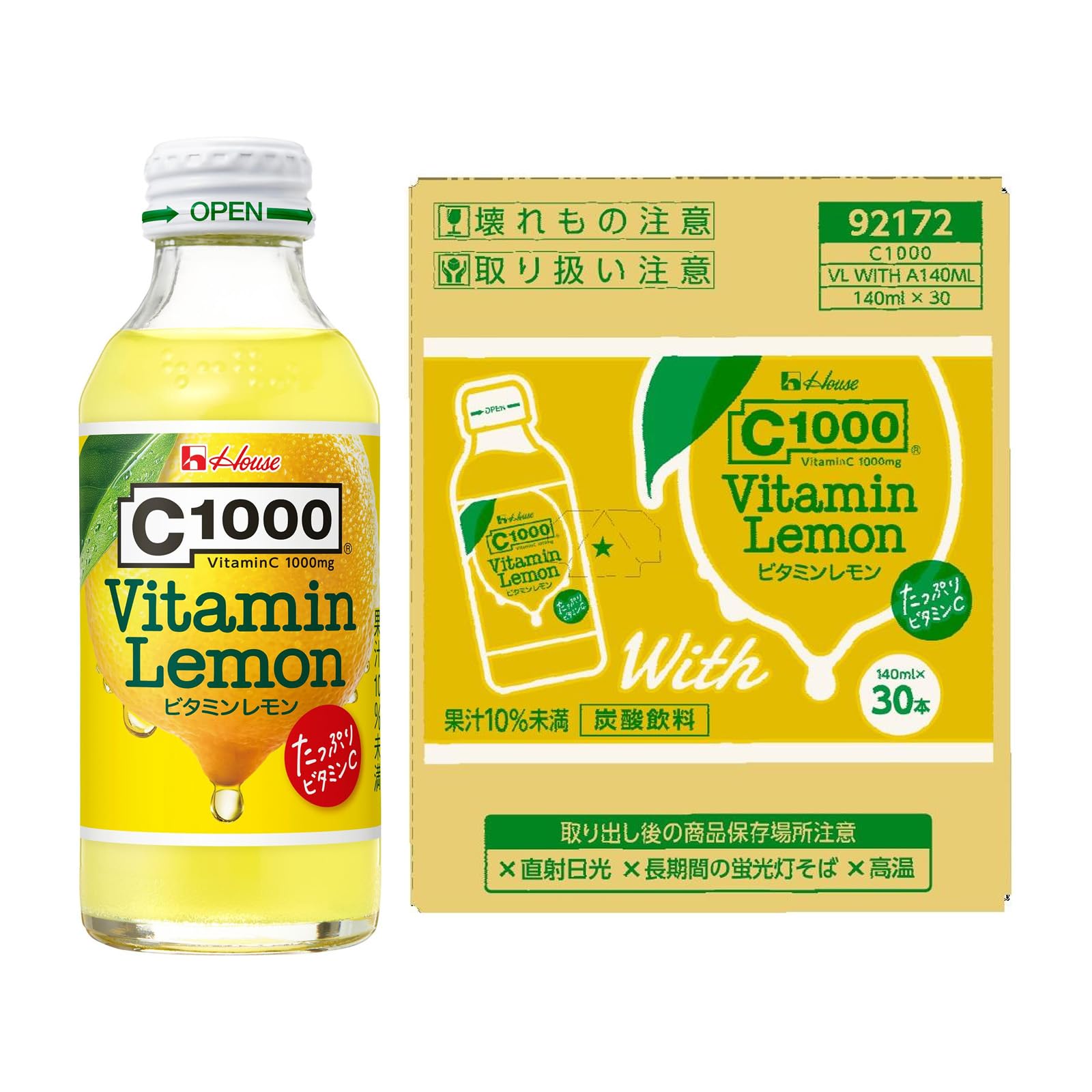 [Limited] C1000 Vitamin Lemon With 140ml x 30 bottles House Wellness Foods
