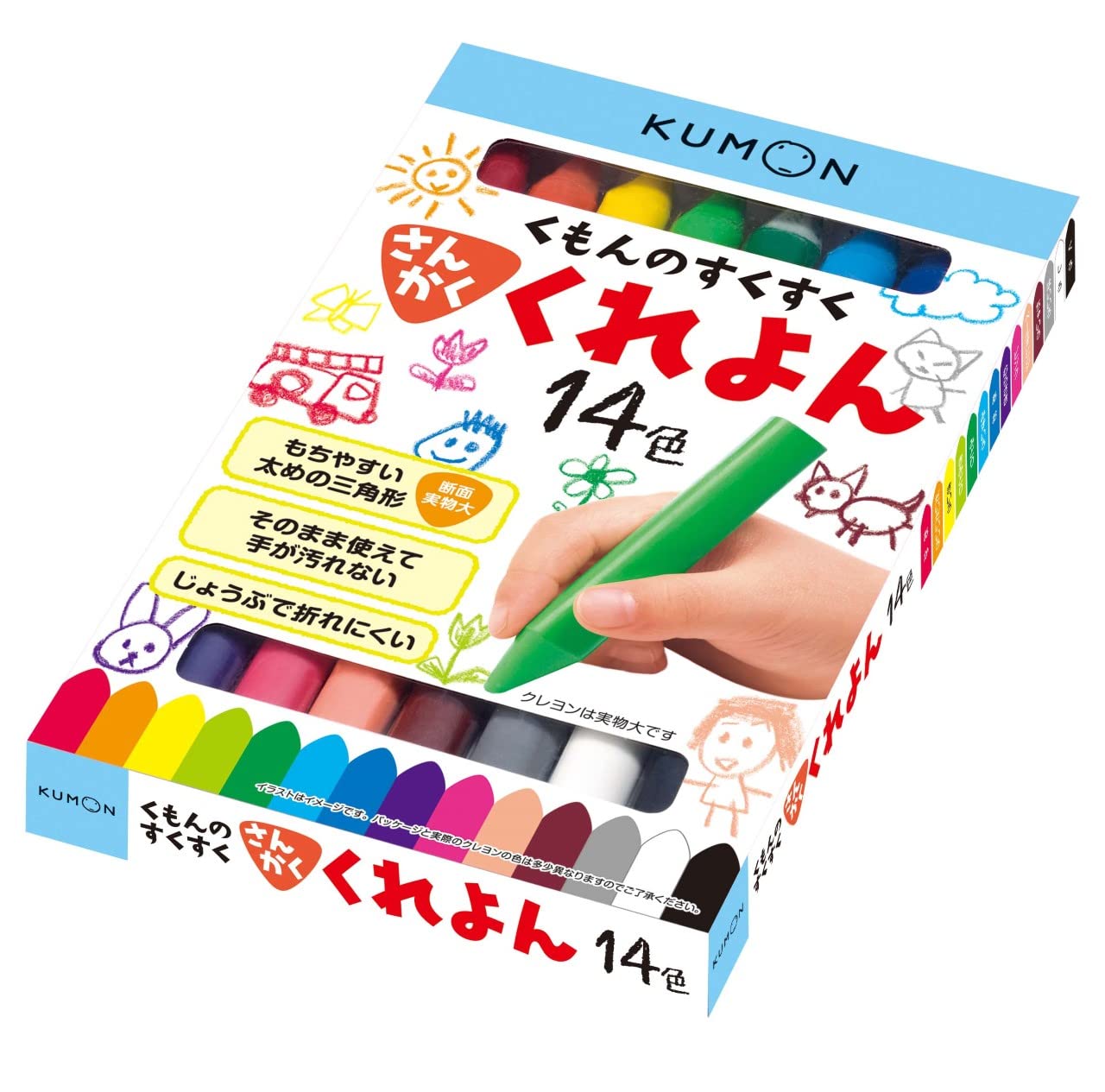 쿠몬 출판 (KUMON PUBLISHING) 쿠몬의 스쿠 스쿠 산 카쿠 쿠렌 14 색 유아용 문구 입장 연습 그림 그리기 색칠하기 2 세 이상 KUMON SE-62