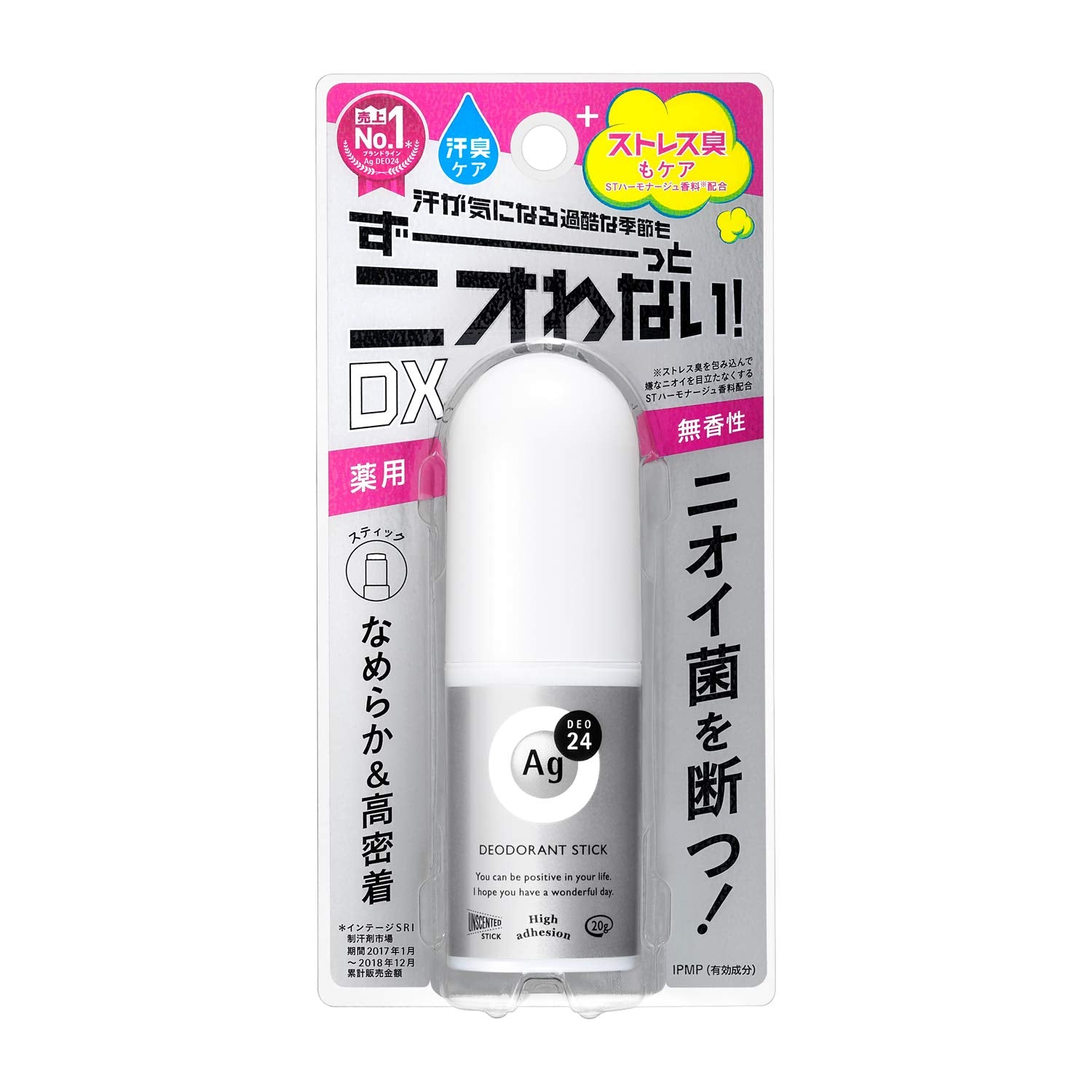 AG Deo 24 Deodorant Stick DX (Quasi-drug) Unscented 1 piece (x 1)