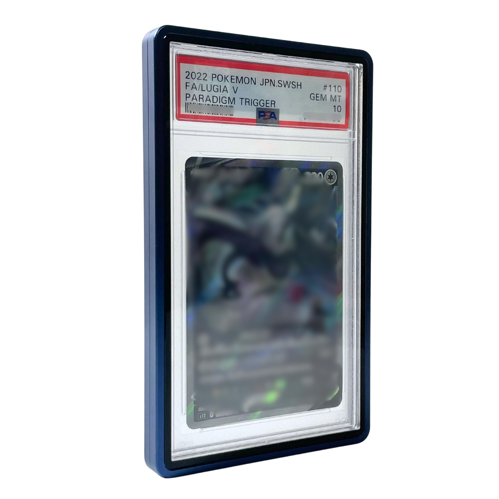 Yorozu Labo PSA Exclusive Display Case, UV Protection, Sliding Opening and Closing, High Grade Aluminum Frame Specification, Appraisal (Blue)