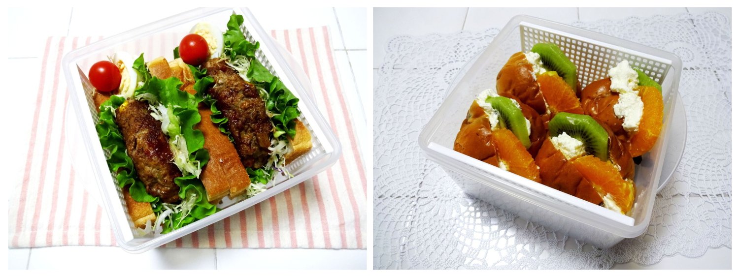 KOKUBO Sandwich Mesh x Case, Made in Japan, Storage Container, Picnic, Excursion, Lunch Box, Portable