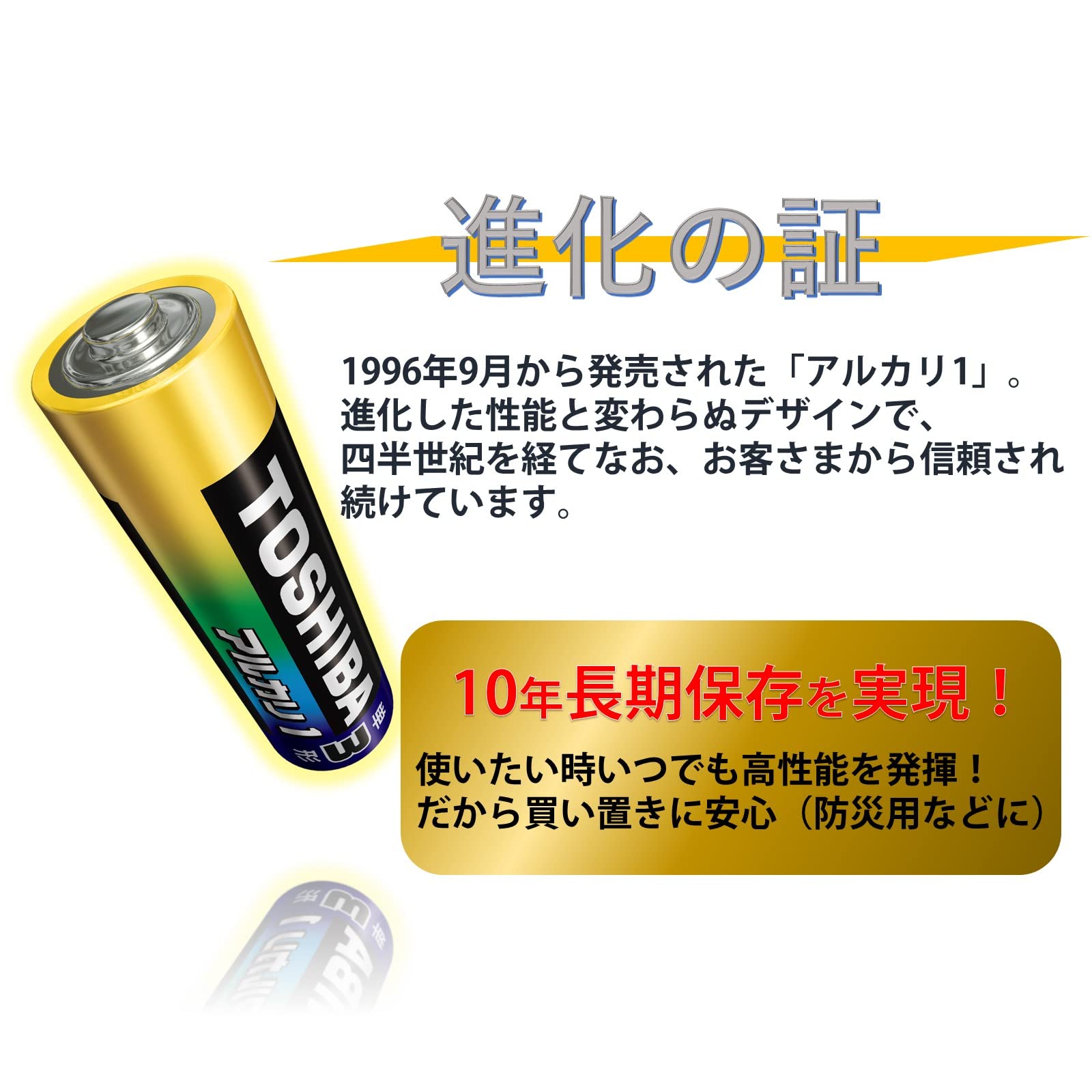 TOSHIBA (Toshiba) Alkaline batteries, AAA size, 8 pieces, 1.5V, recommended usage period of 10 years, leak-proof structure, Alkaline 1, bulk pack, LR03AN 8MP