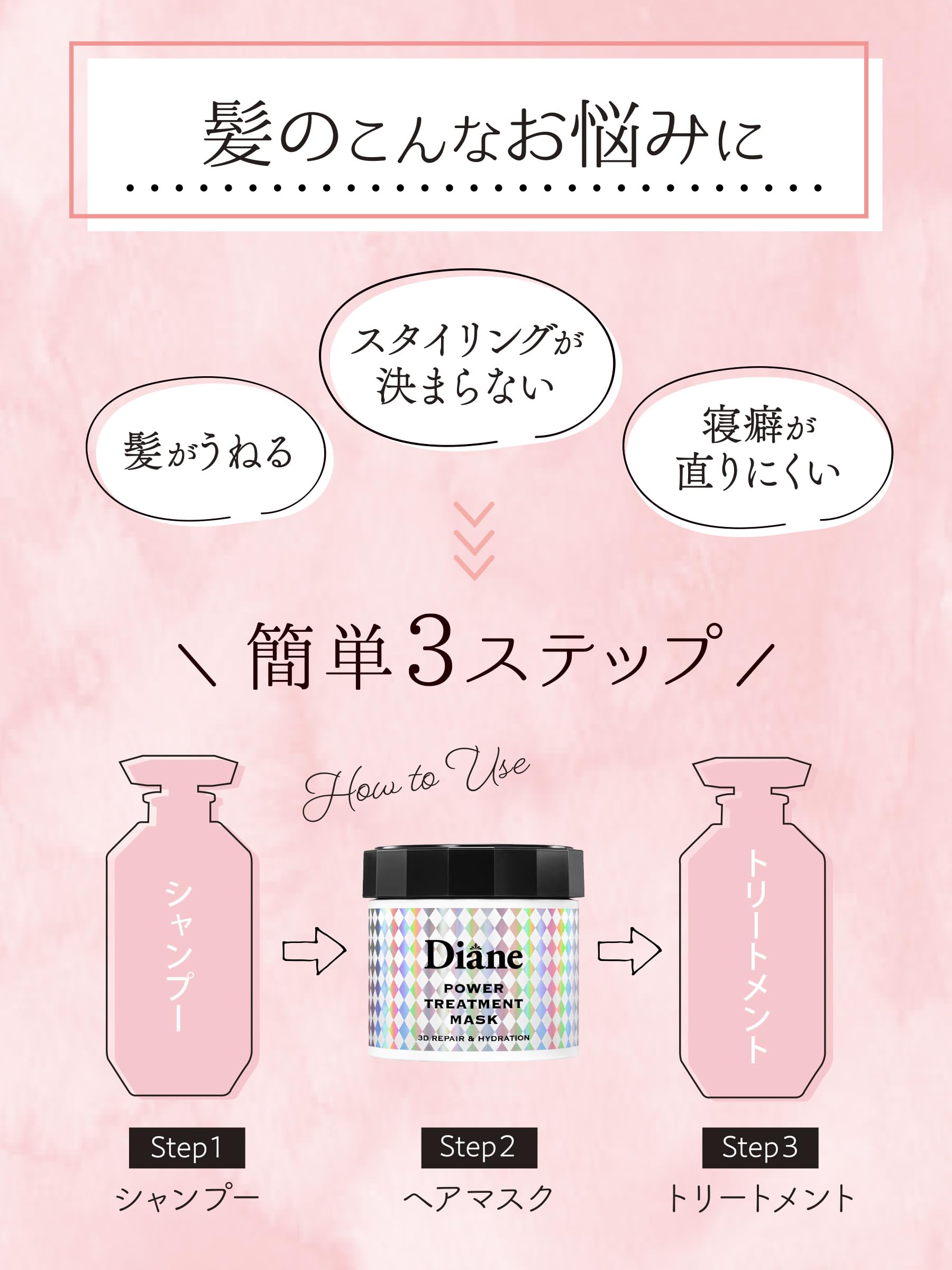 Diane(다이안) 파워 트리트먼트 마스크 씻어내는 트리트먼트