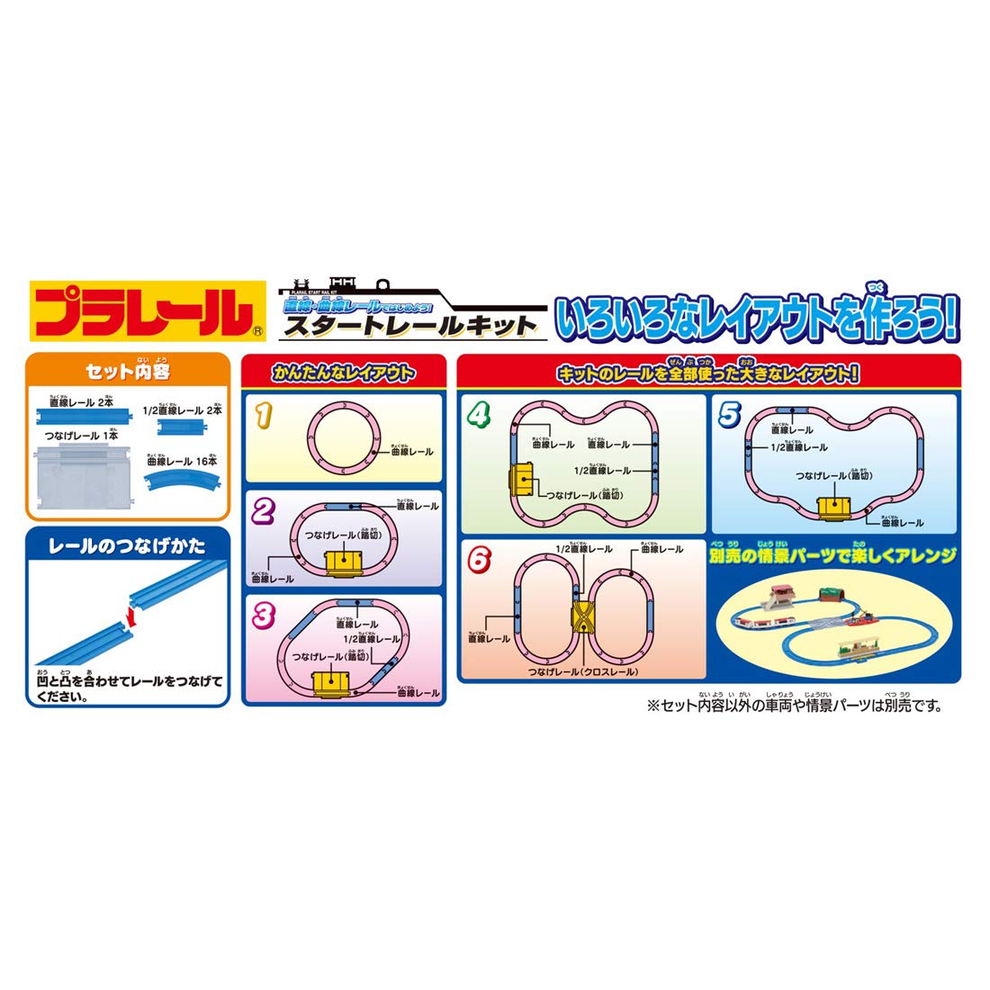 TAKARA TOMY "Let's start with PLARAIL straight and curved rails! Start rail kit" Train train toy 3 years old and over Toy safety standard passed ST mark certification PLARAIL