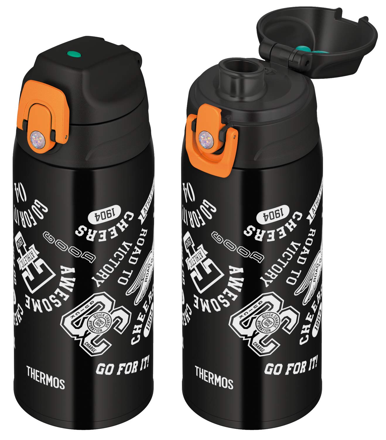 서모스 수통 진공 단열 2웨이 병 0.6L/0.63L 블랙 오렌지 FJJ-600WF BKOR
