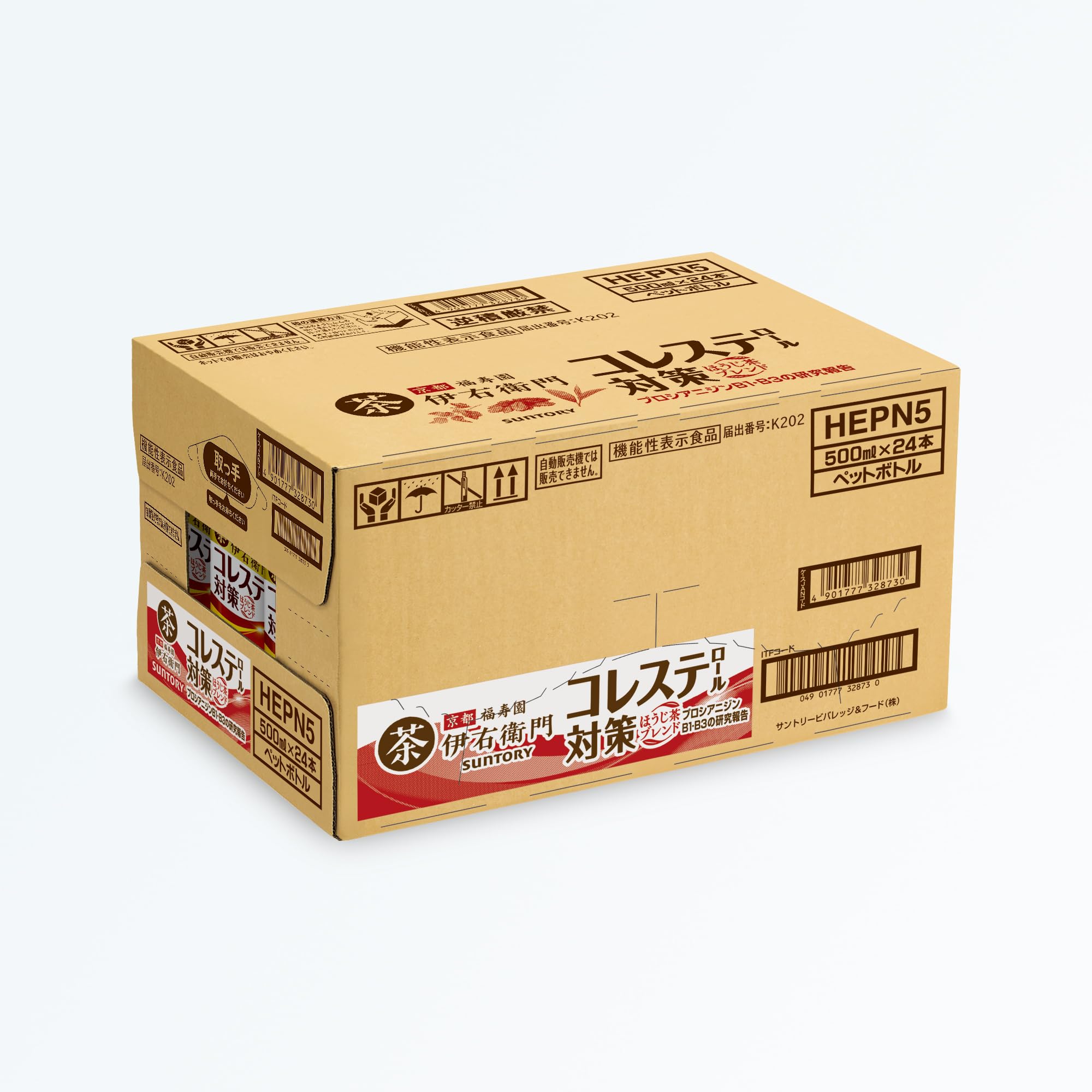 [Food with Functional Claims] Suntory Iyemon Plus Cholesterol Countermeasure Hojicha Blend Tea 500ml x 24 bottles Now on sale in bulk