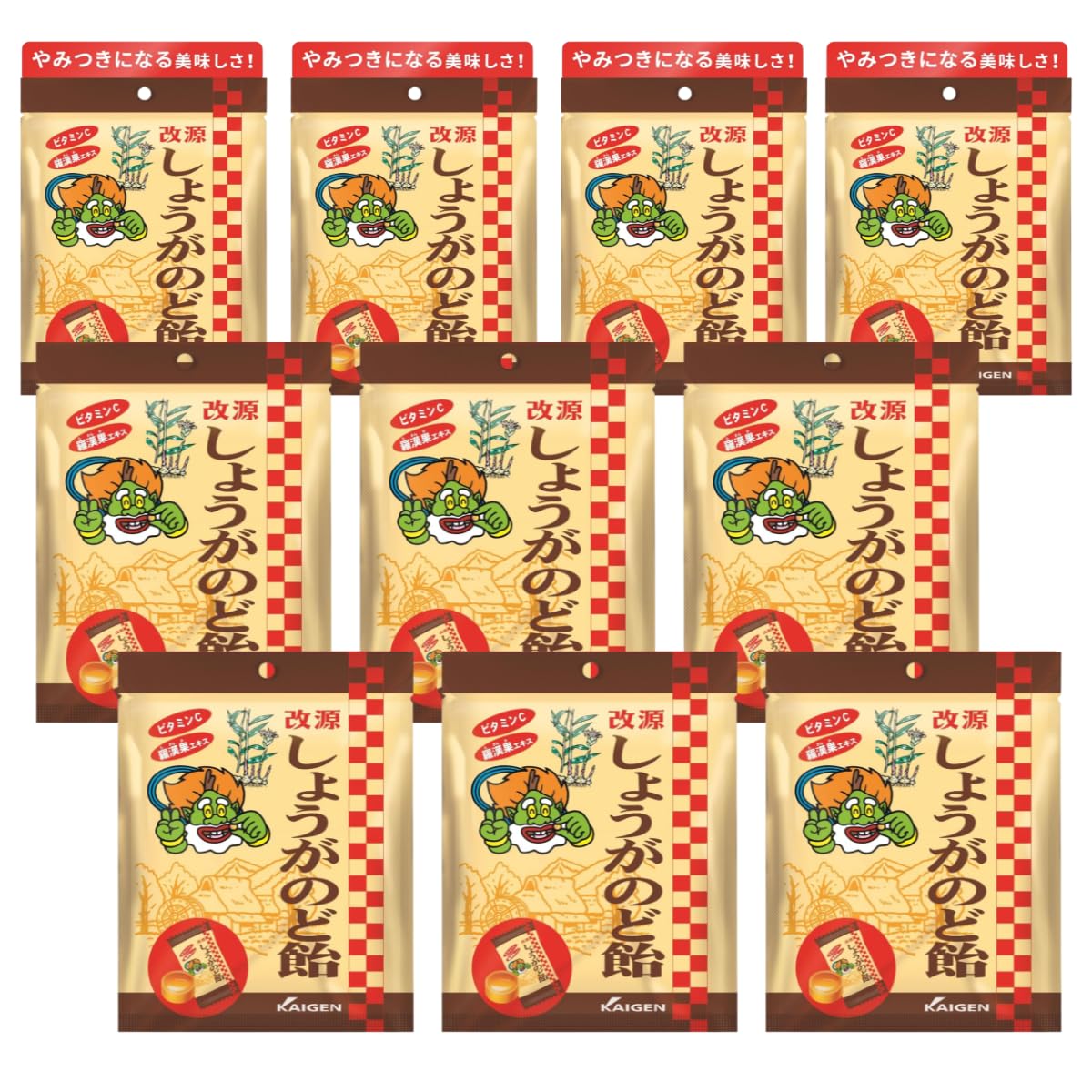 카이겐 개원 생강 목 飴 羅漢果入り 비타민 C (73g×10袋)
