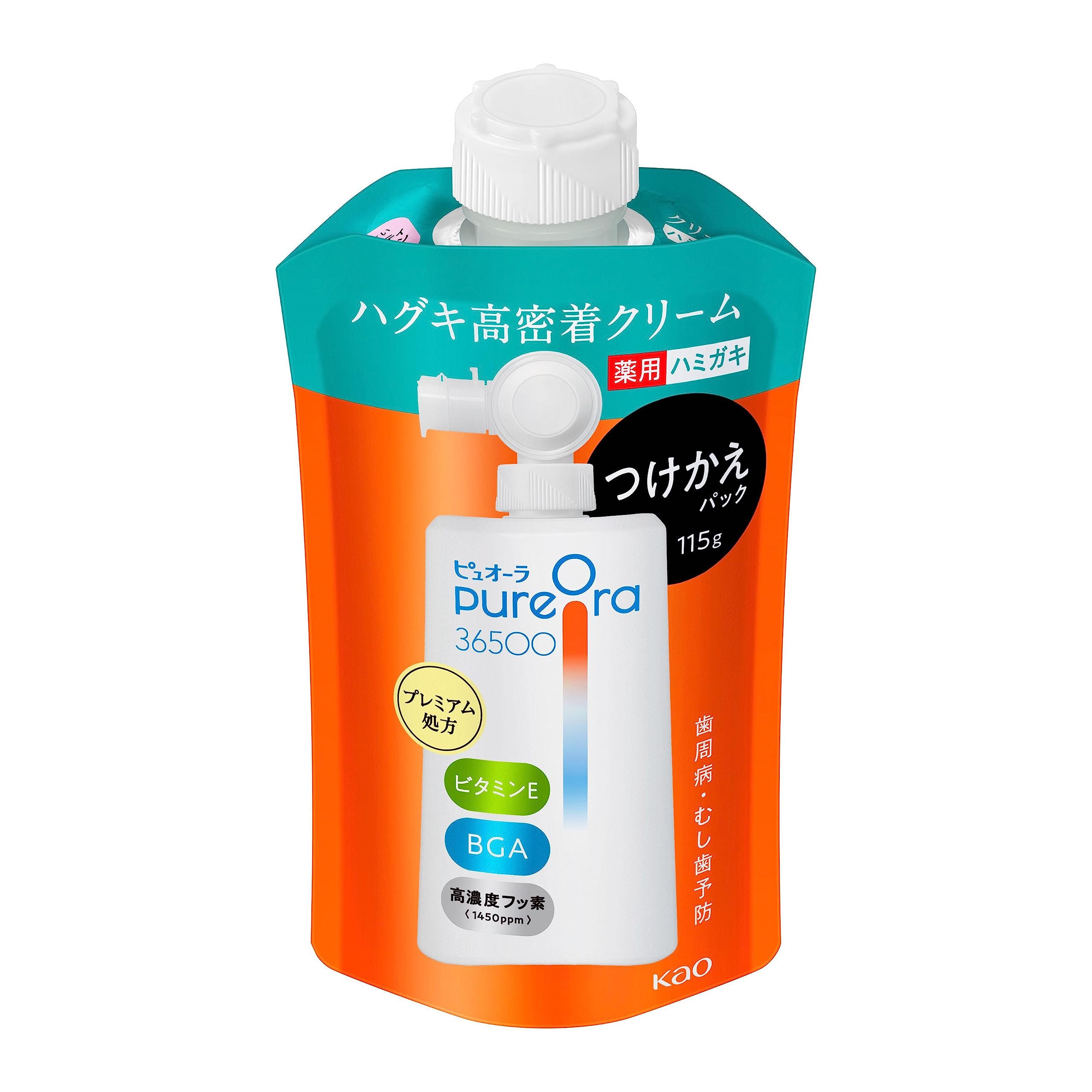 PureOra [Highly Concentrated Fluorine Contains] PureOra 36500 Medicated Hugki High Adhesion Cream Toothpaste Replacement 115g Toothpaste Periodontal Disease Cavity Prevention Hugki Care