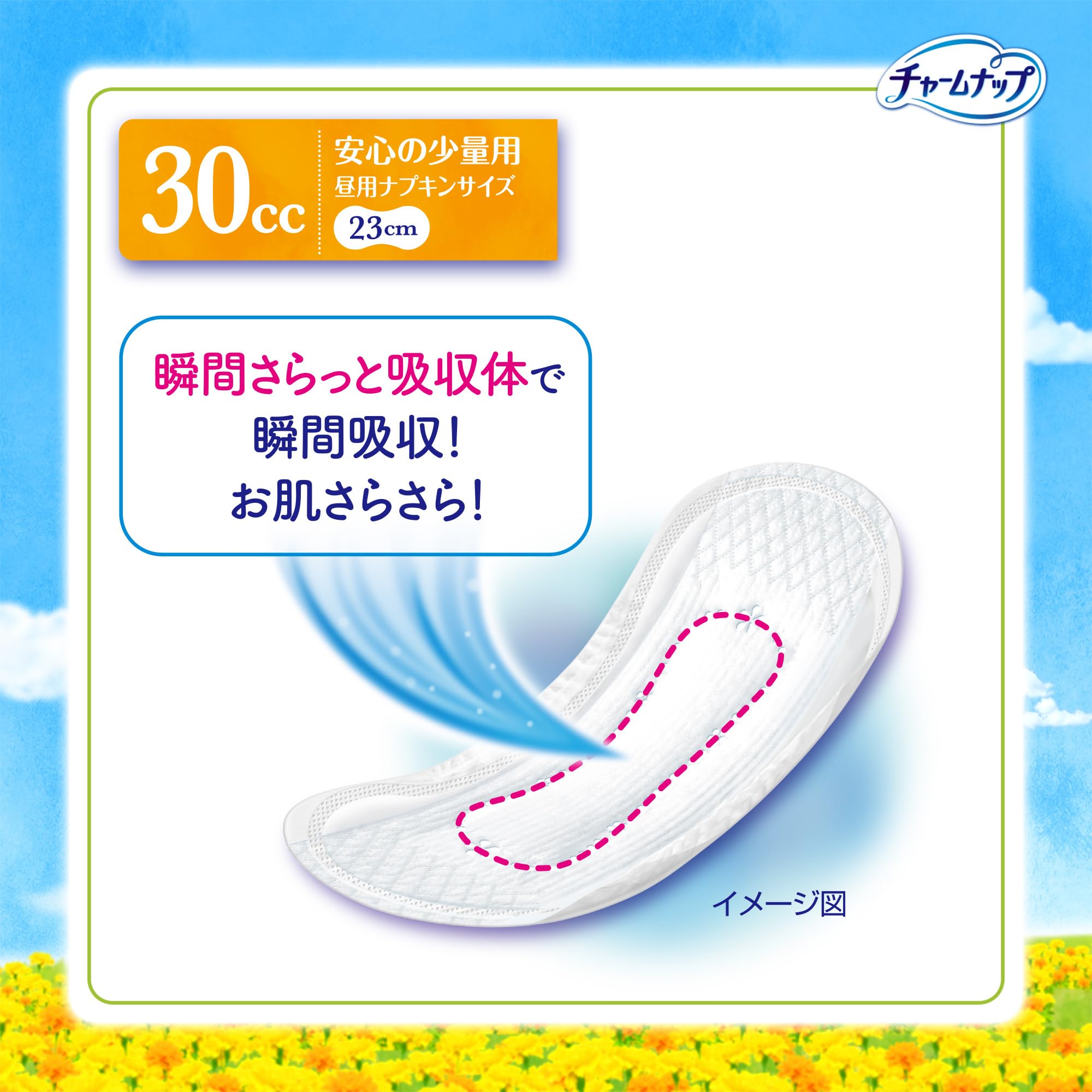 매력 업 흡수조차 소량용 날개 없음 30cc 23cm 22코입(소변 흡수 냅킨 소변 누출 패드 냅킨 사이즈)[가벼운 소변 누출 분]