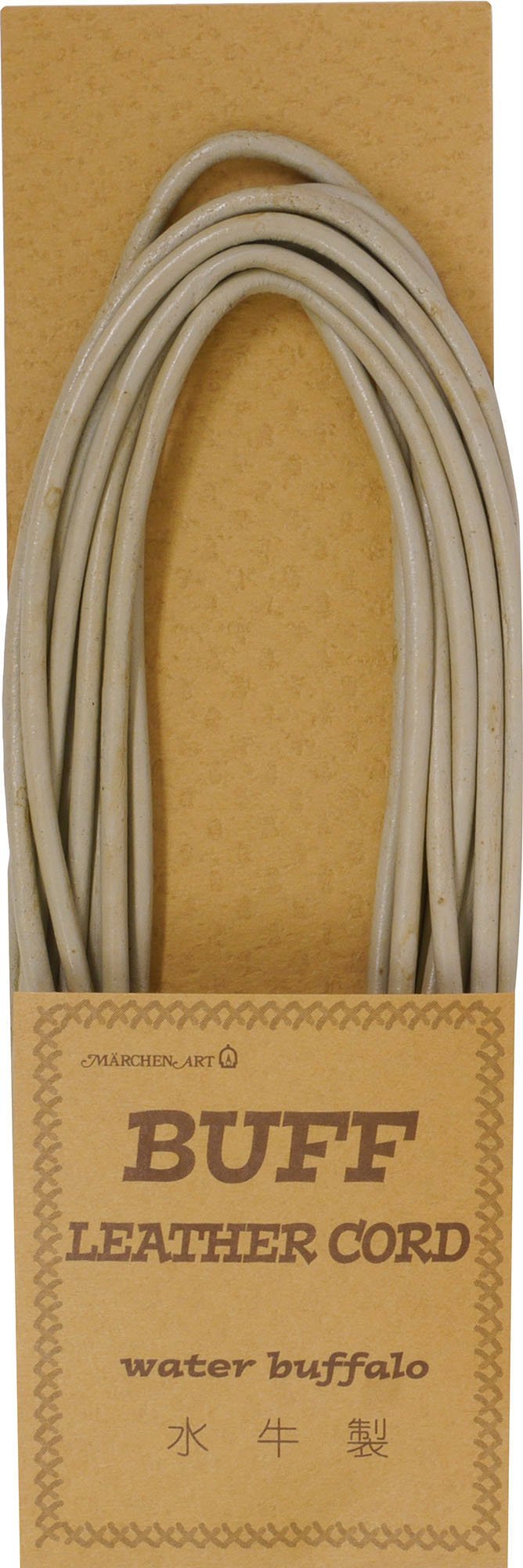 Fairy tale art round leather cord buff leather cord 2mm Col.502 Sand 2m