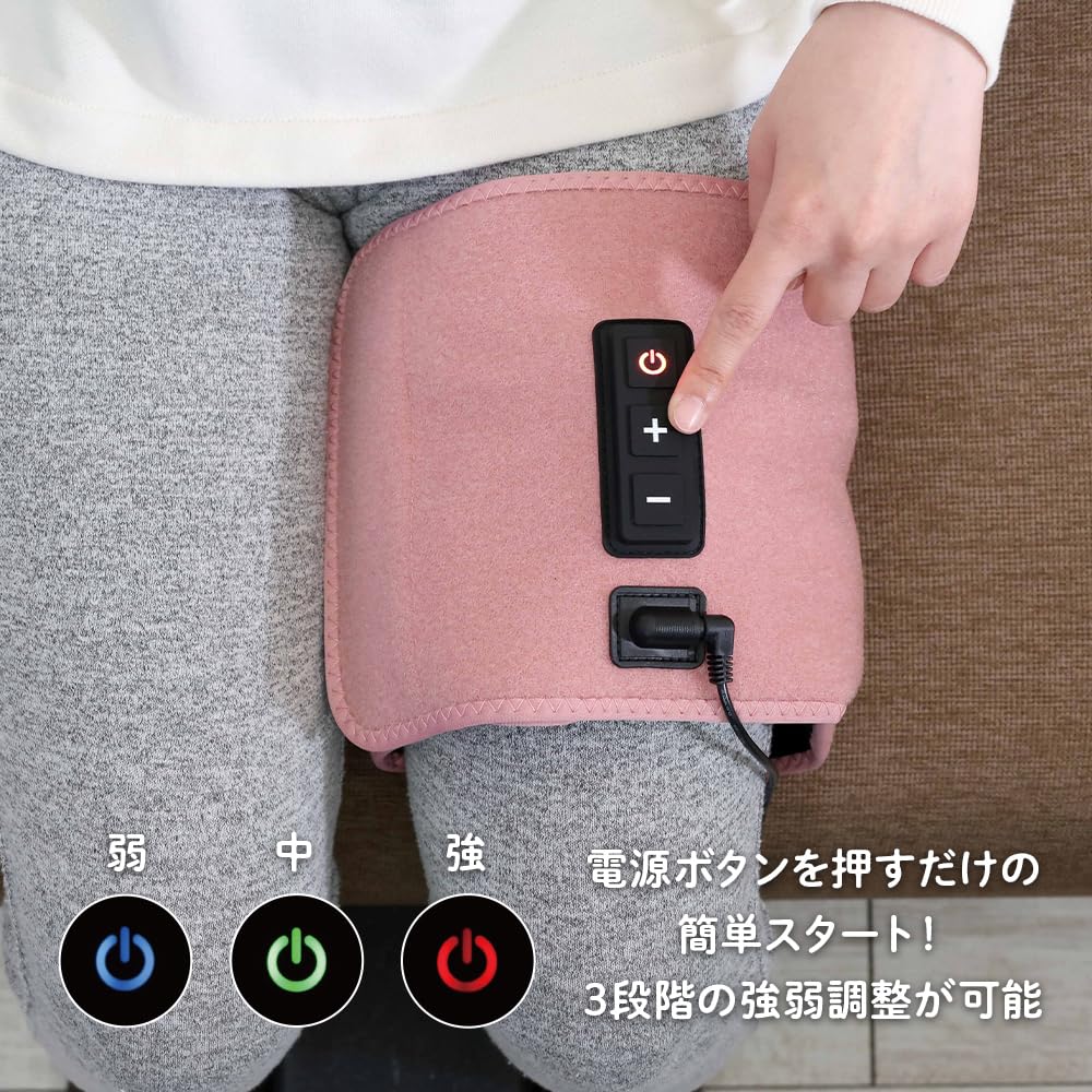 Gorilla's Two-Piece Thigh Care Calf Care 2way Single Leg Care Electric 3 Level Adjustment (Strong, Medium, Weak) Timer 10 Minutes Lightweight Pink Doshisha GRM-2501 PK