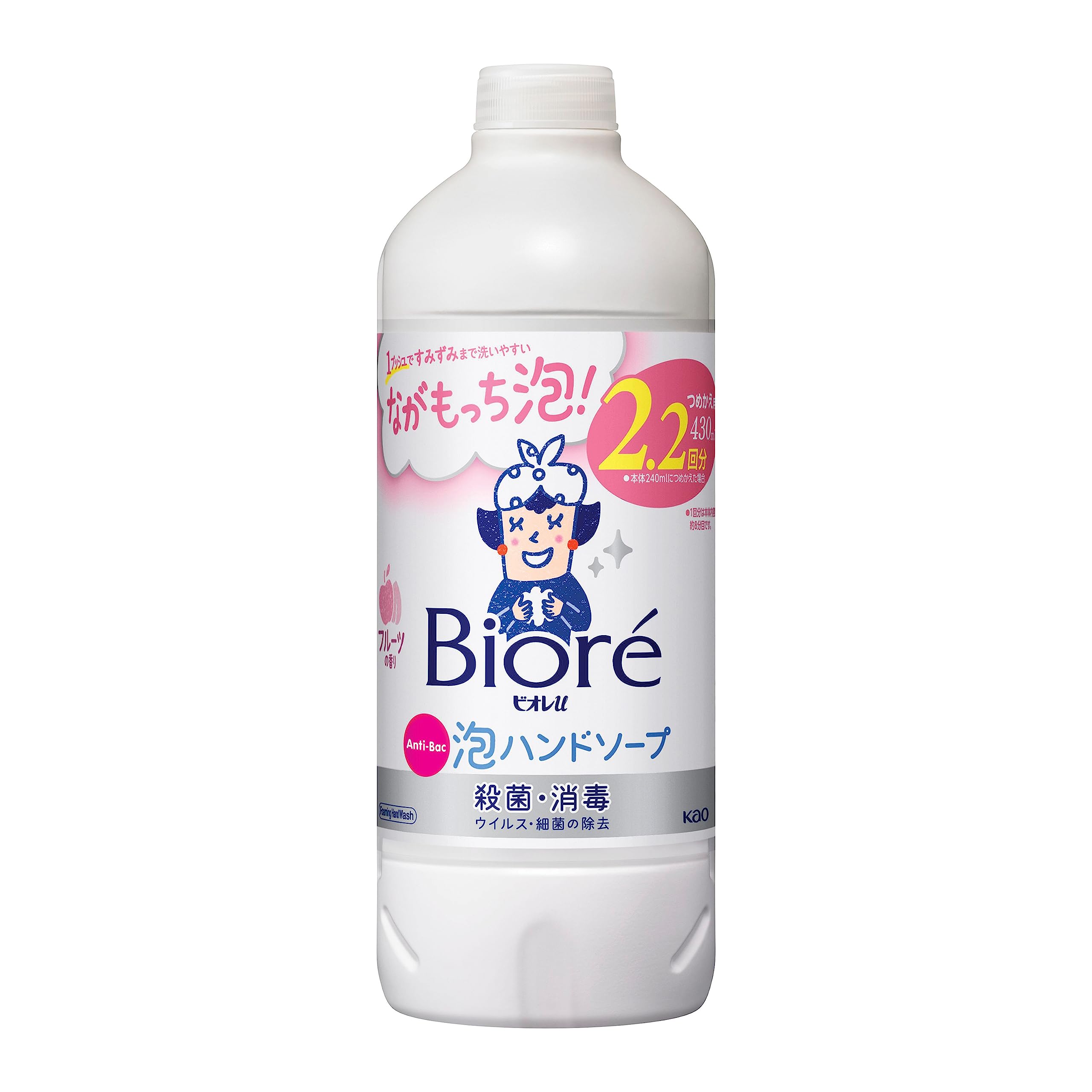 Xà phòng rửa tay dạng bọt Kao Biore U Fruit Refill 430ml