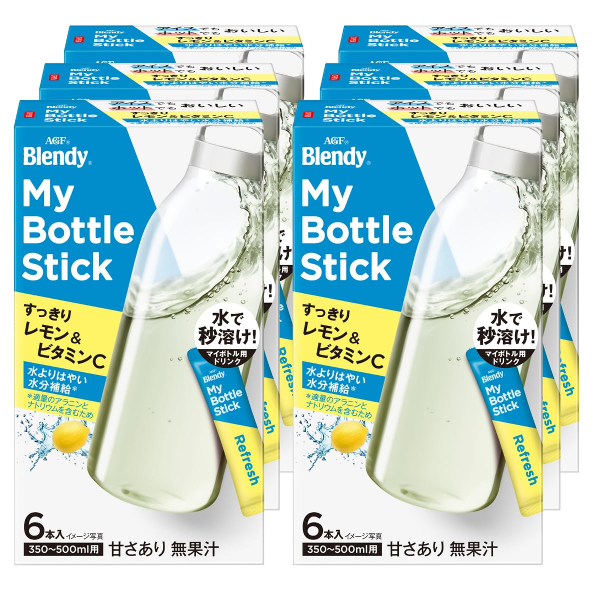 AGF Blendy My Bottle Stick Refreshing Lemon & Vitamin C 6 bottles x 6 boxes [Lemon water] [Hydration support] [For water bottles]