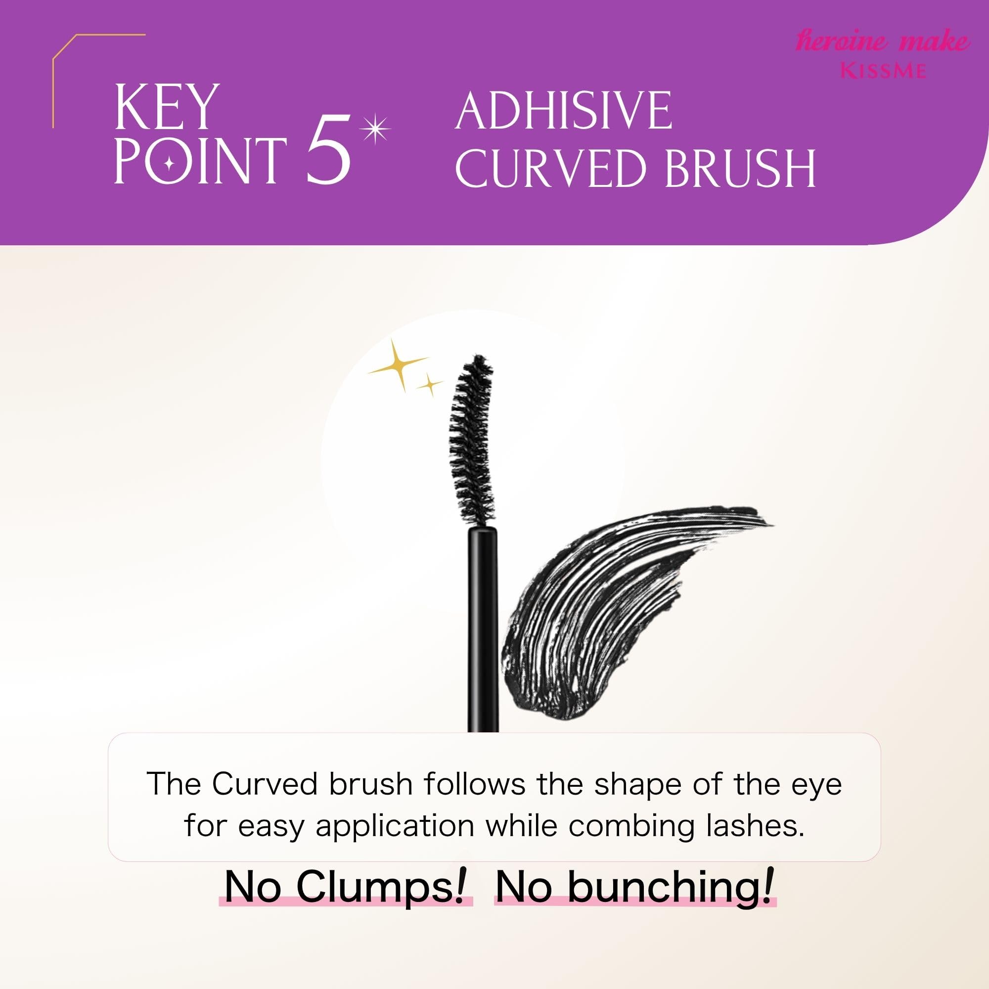Heroine Make Volume UP Mascara Super WP 01 Black 6g Waterproof formula resistant to tears, sweat, water, sebum, and abrasion