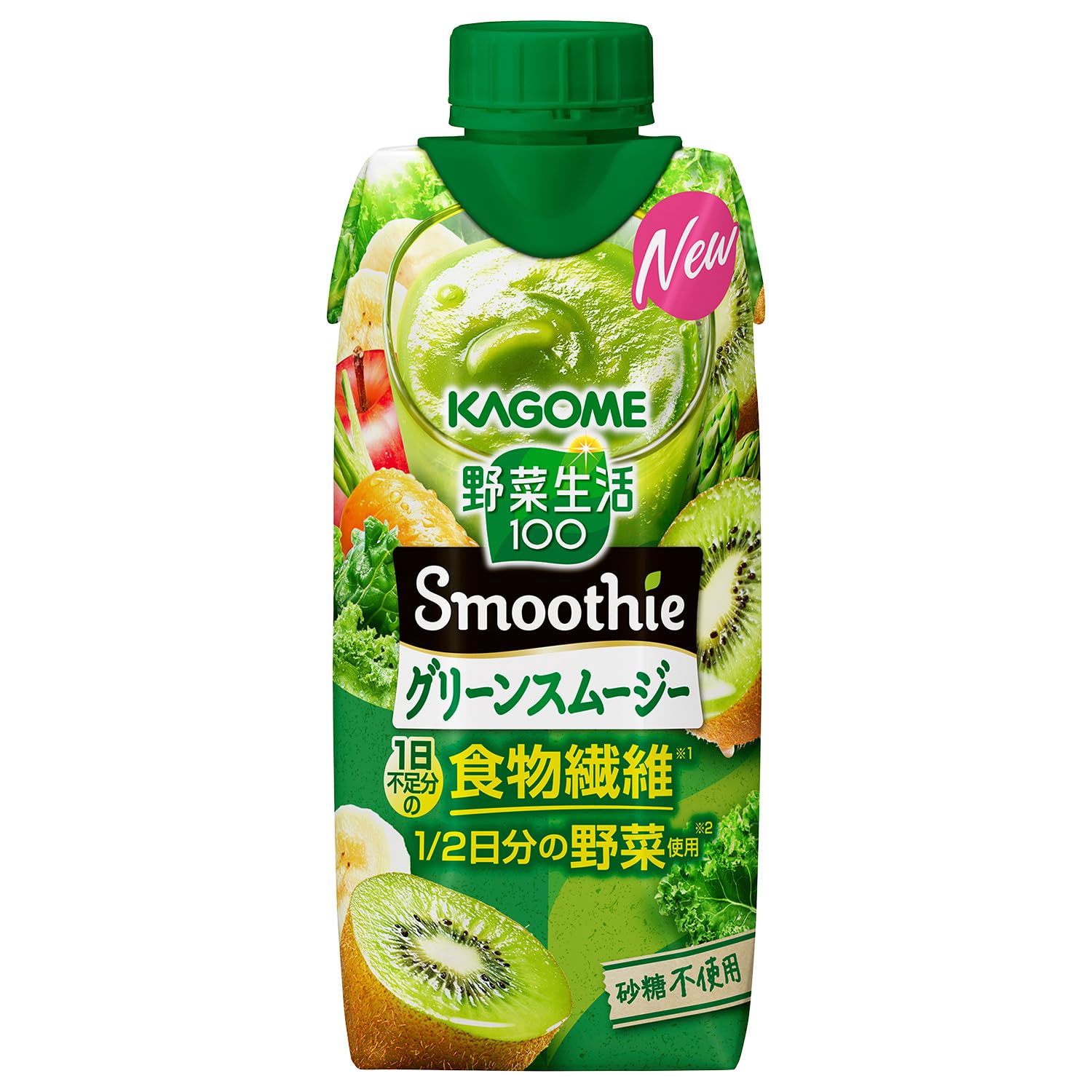 Kagome Yasai Seikatsu 100 Smoothie Green Smoothie gói giấy 330ml x 12 chai (không đường, chất xơ)