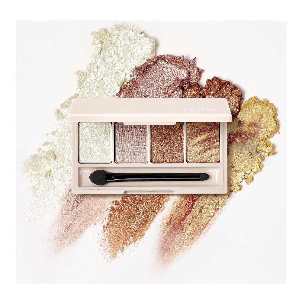 [Fujiko] Fujiko Addition Palette Eye Shadow Eye Palette Eyebrow Brow Lame Matte High & Low Palette Brush Set Makeup (03 Moist Lame)
