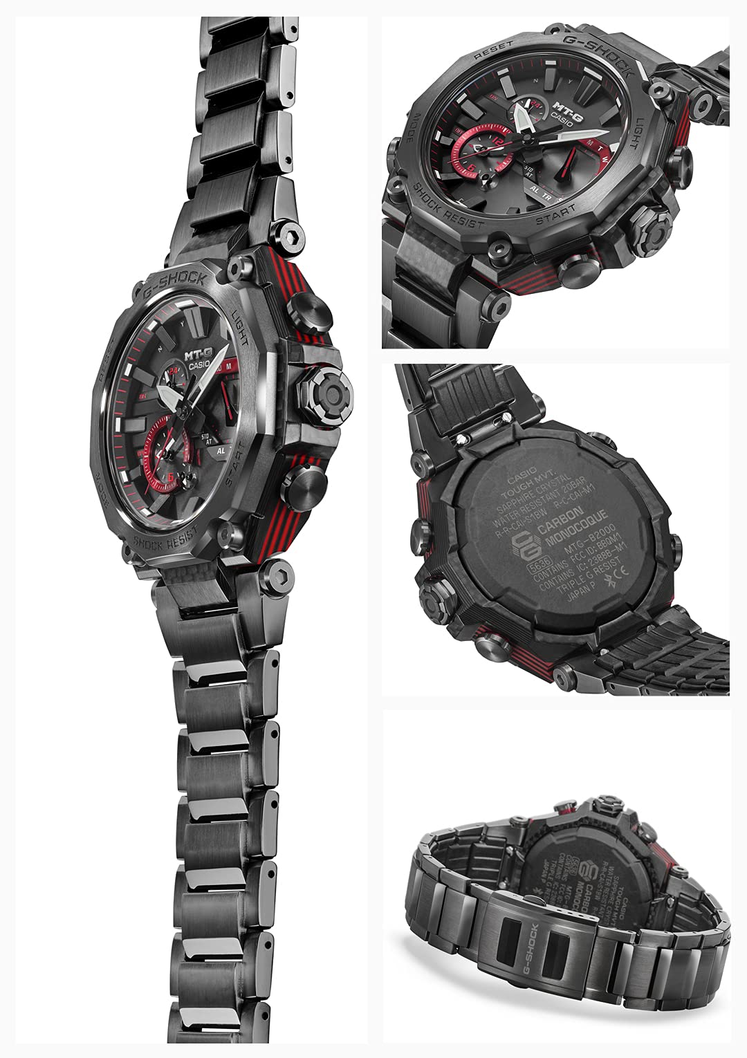 [Casio] G-Shock Watch [Domestic Genuine] Equipped with Bluetooth, Radio Solar, Dual Core Guard Structure MTG-B2000YBD-1AJF Men's Black