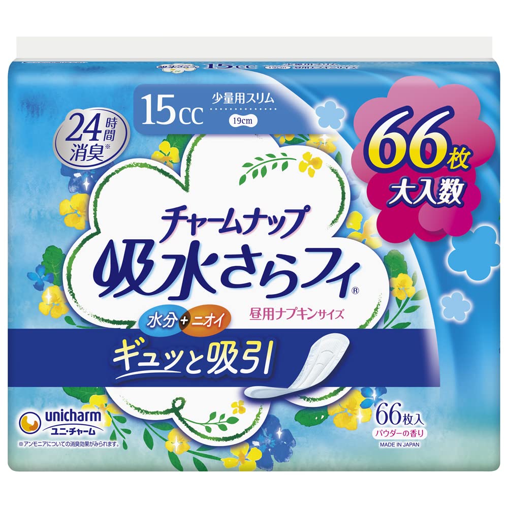 매력 업 흡수조차 소량용 날개 없음 15cc 19cm 66코입(소변 흡수 냅킨 소변 누출 패드 냅킨 사이즈)[가벼운 소변 누출 분]