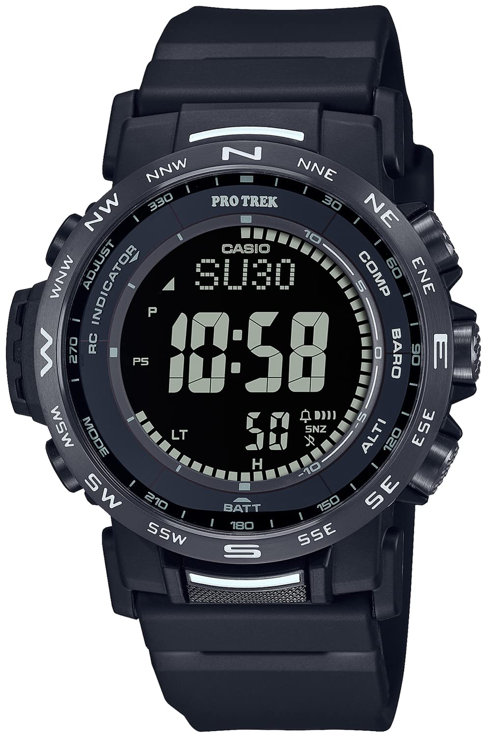 [Casio] Protrek Watch [Domestic Genuine] Climber Line Radio Solar Biomass Plastic PRW-35Y-1BJF Men's All Black