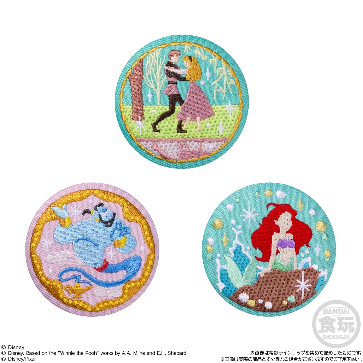 Disney Characters Embroidery Tin Badge Biscuit 3 12 pieces BOX Candy Toy
