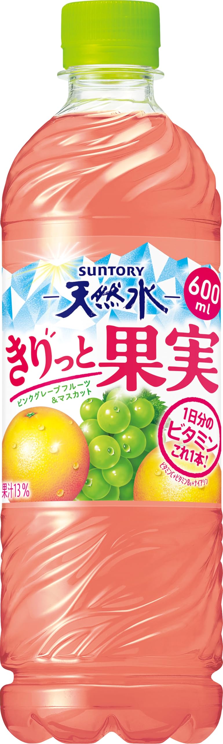 Suntory Tennensui Kiritto Fruit Pink Grapefruit & Muscat 600ml x 24 chai