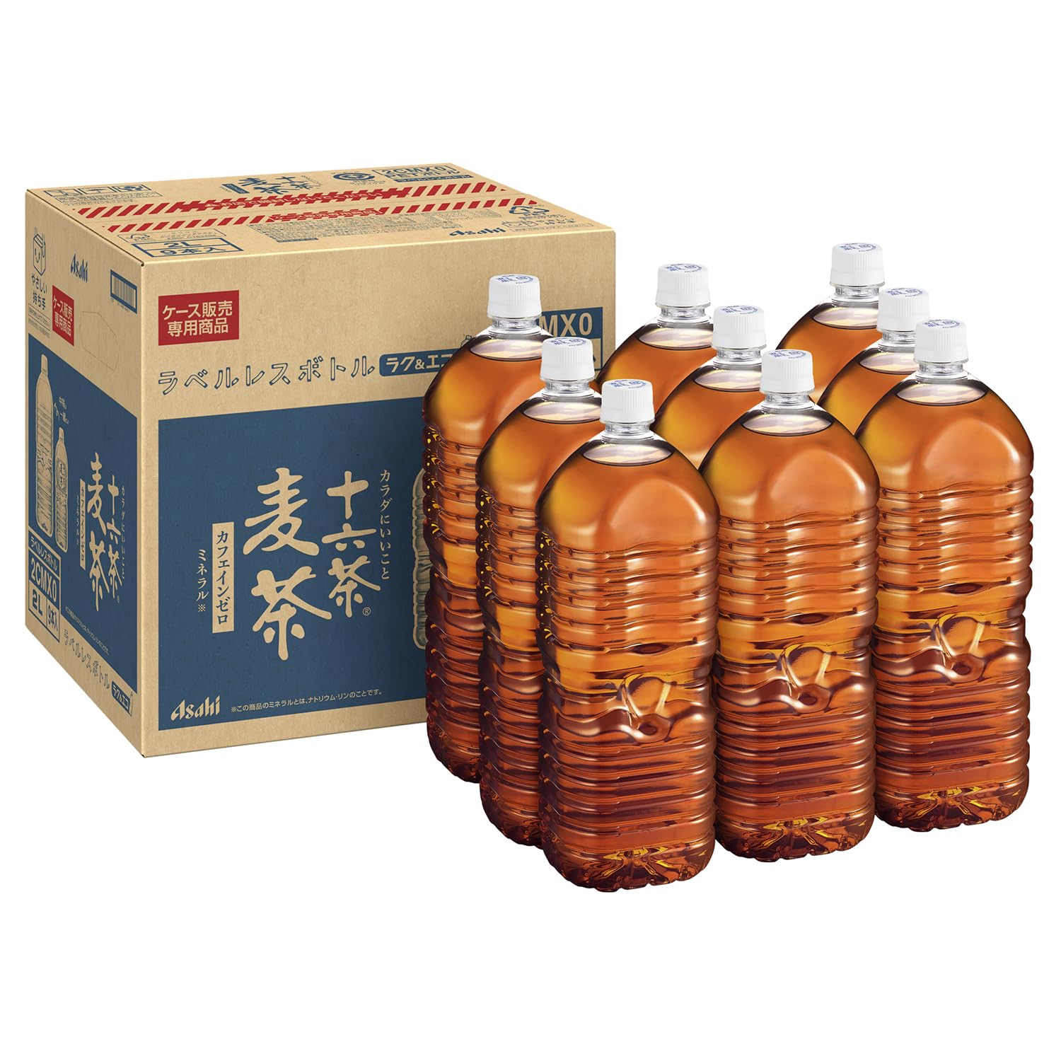 Asahi Beverages Asahi Jurokucha Barley Tea Labelless Bottle 2L x 9 [Tea] [Non-caffeine]