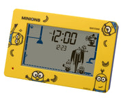 RHYTHM Minion Alarm Clock Funny Action Digital Clock with Calendar Yellow 10x16.2x4.5cm 8RDA82ME33