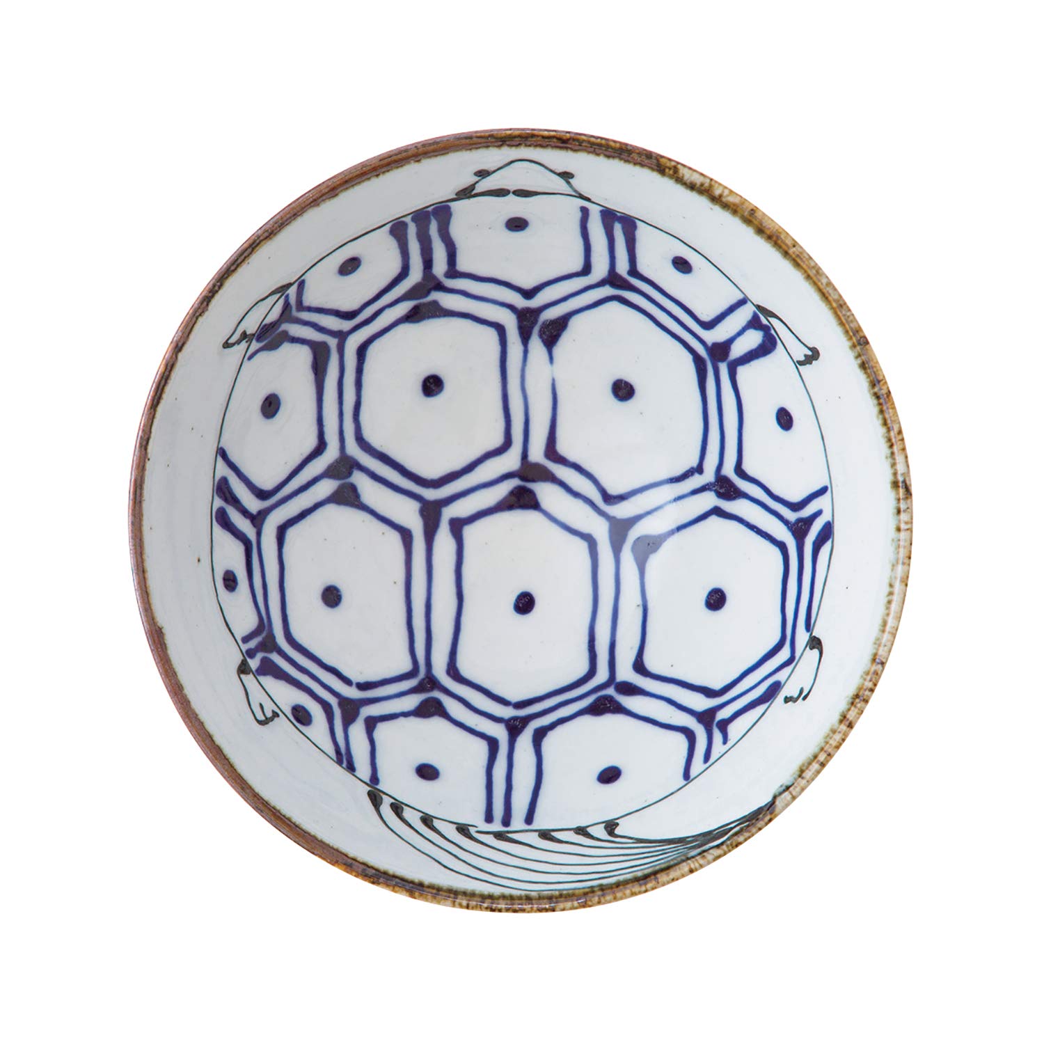 Nishikai pottery rice bowl white 12cm Hasami ware kotohogi kurawanka bowl turtle pattern 18196